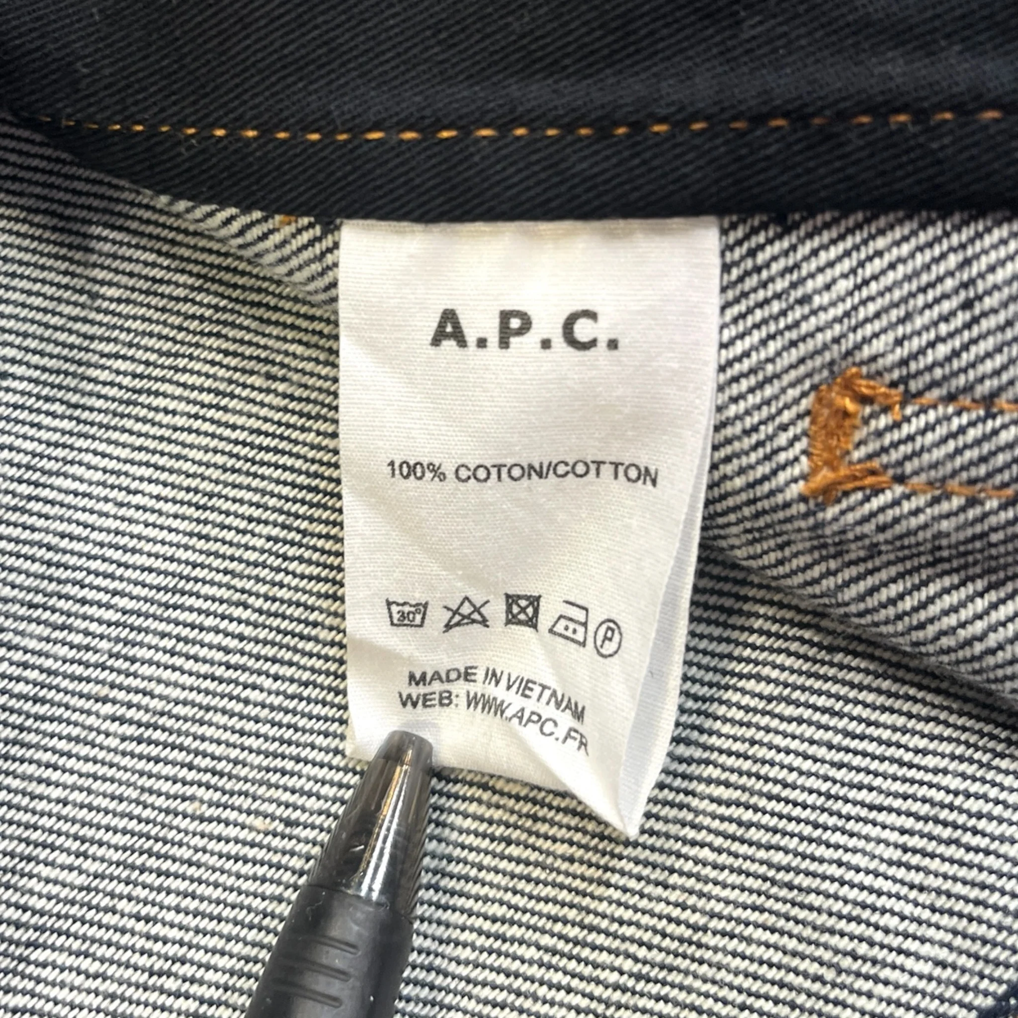 A.P.C./Denim Jkt/XXS/Cotton/NVY/Single Breasted/SELVEDGE WORK JACKET
