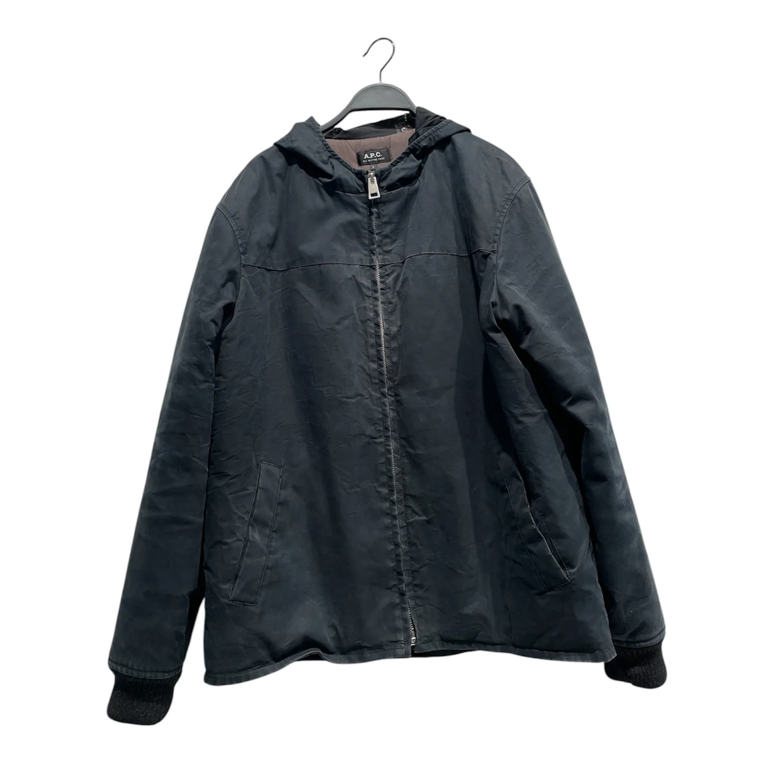 512-a-p-c-jacket-l-cotton-blk-water-resistant-zip-hooded-jkt-1.webp A.P.C./Jacket/L/Cotton/BLK/water resistant zip hooded jkt