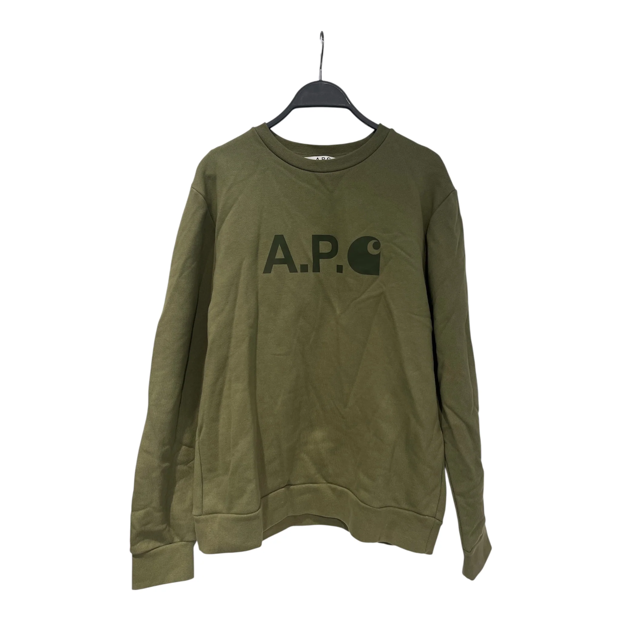 A.P.C./Carhartt/Sweatshirt/M/Cotton/KHK/"A.P" CARHARTT LOGO FOR C
