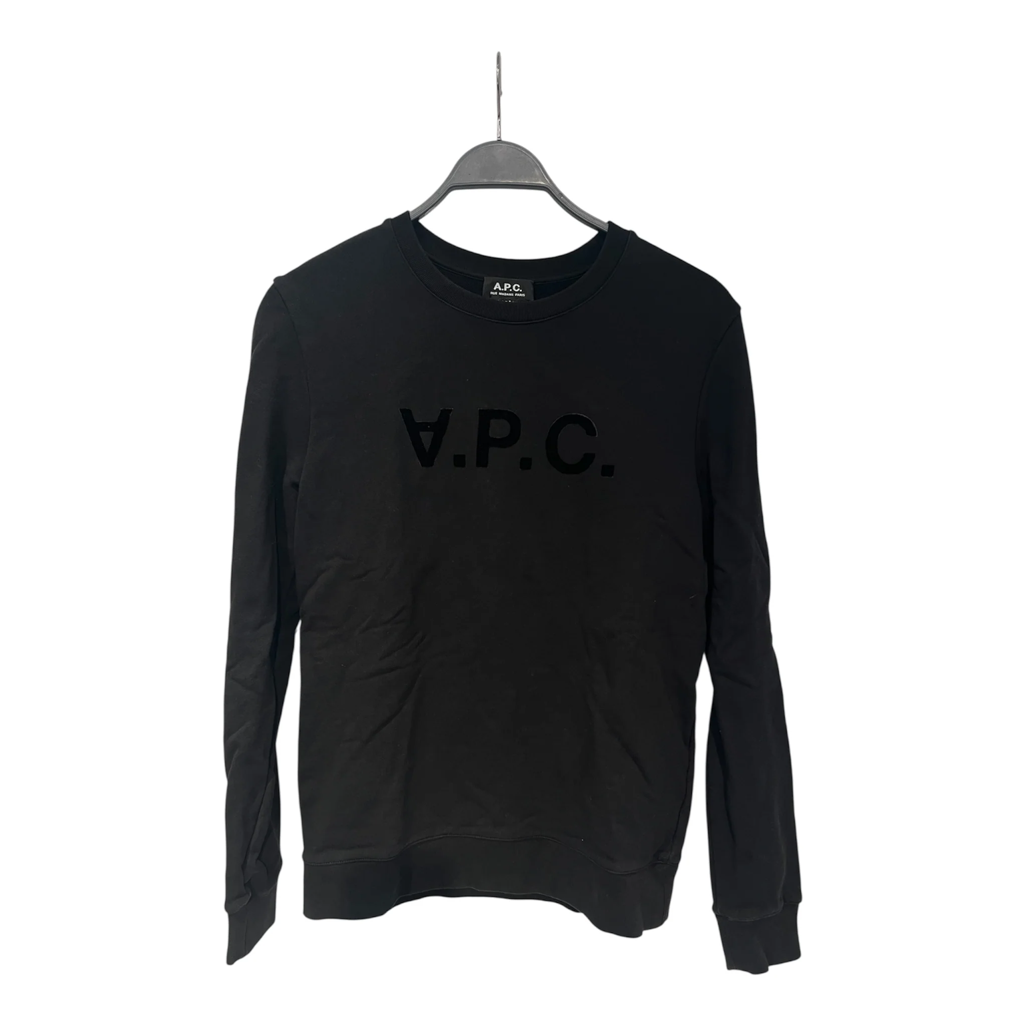 A.P.C./Sweatshirt/S/Cotton/BLK/UPSIDE DOWN "A".P.C