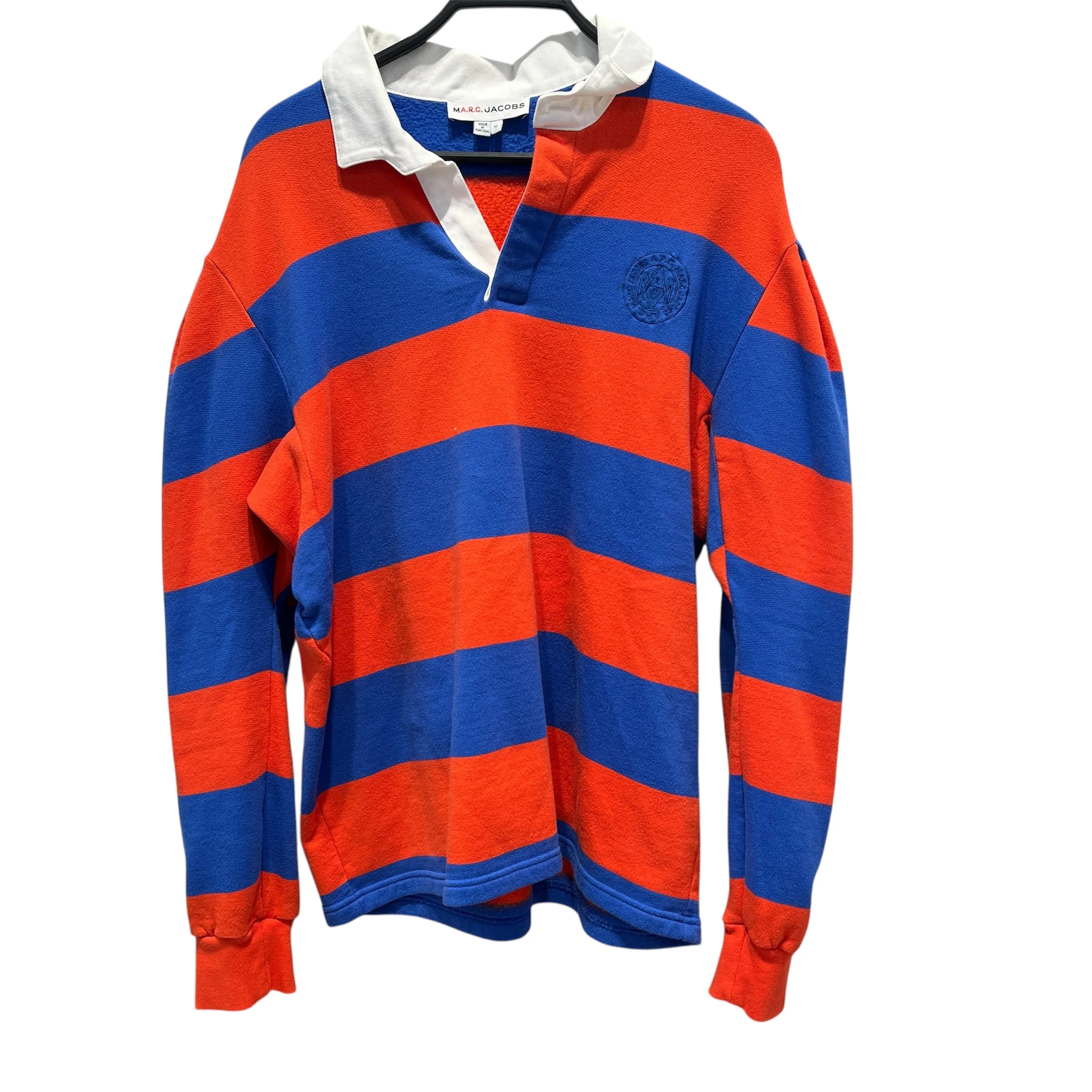 MARC JACOBS/A.P.C./Polo Shirt/M/Cotton/ORN/Stripe/BLU/ORG POLO LS
