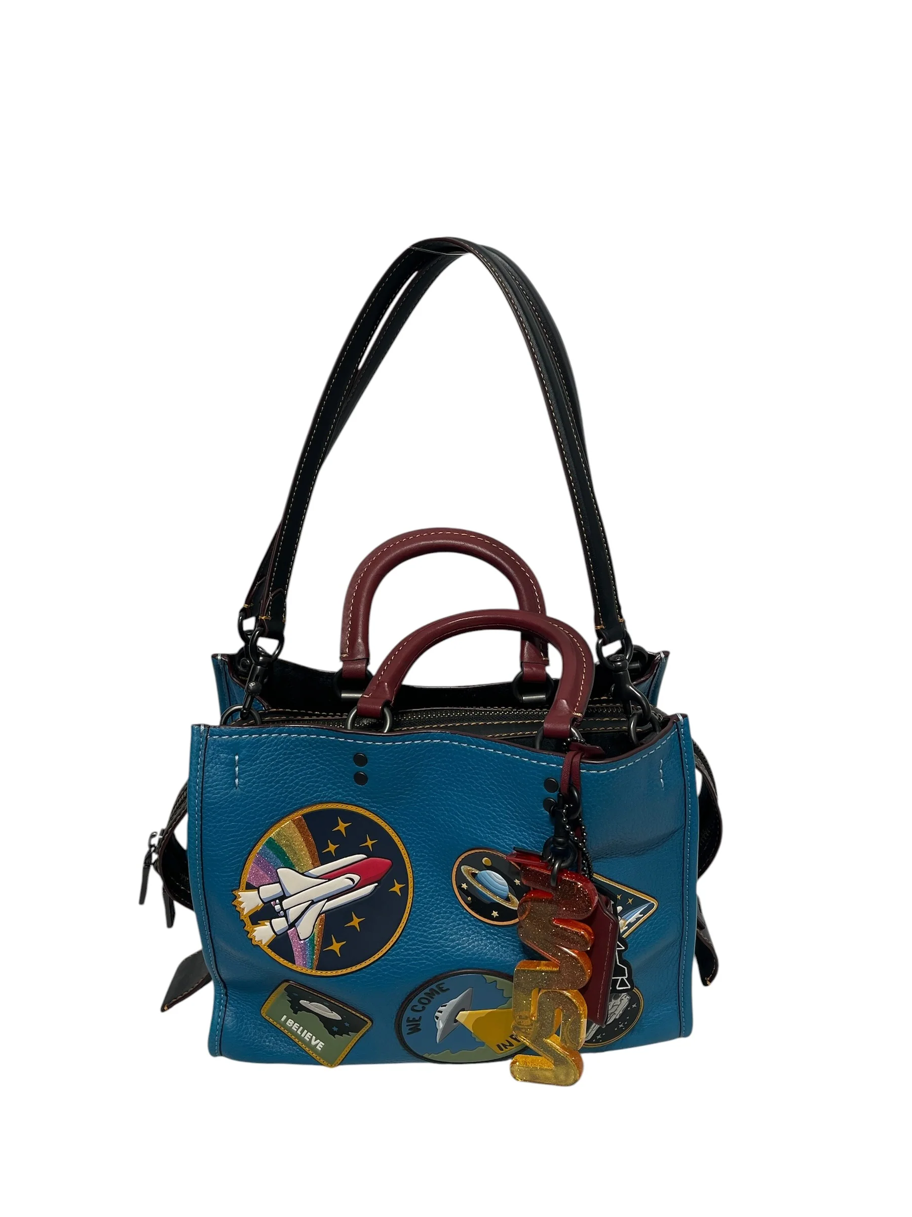 COACH/Hand Bag/Leather/BLU/Nasa Patch