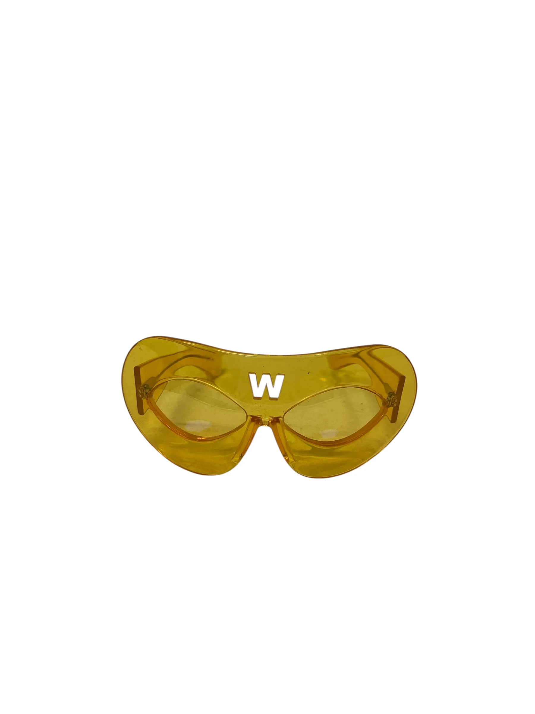 Walter Van Beirendonck/LINDA FARROW/Sunglasses/Plastic/YEL/MASK SHADES