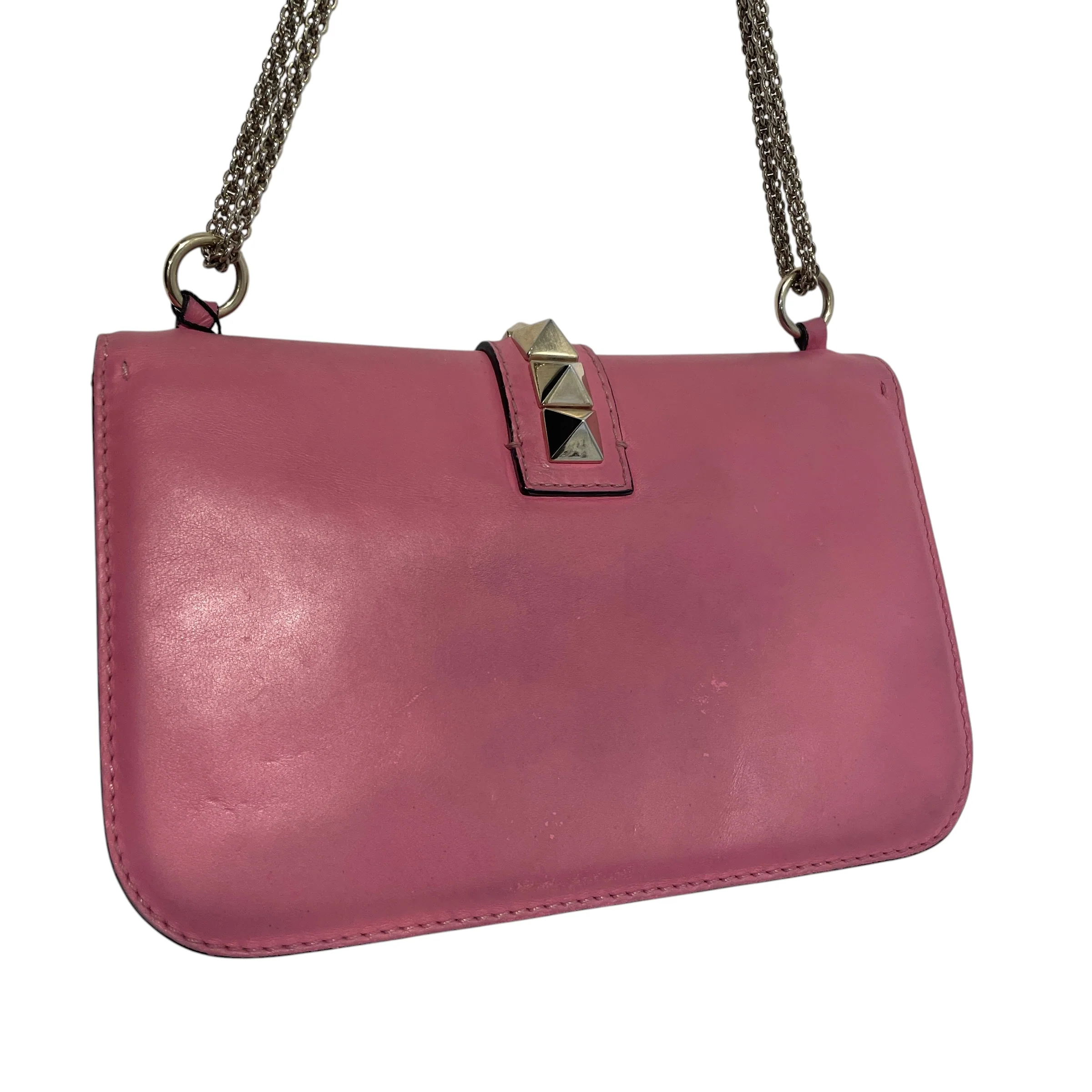 VALENTINO/Cross Body Bag/Leather/PNK/Glam Lock RockStud Bag