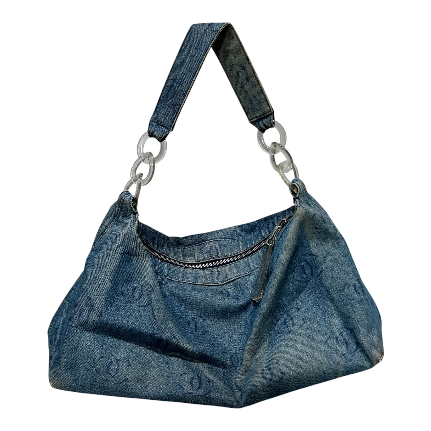 CHANEL/Bag/Monogram/Cotton/BLU/DENIM HOBO SHOULDER BAG