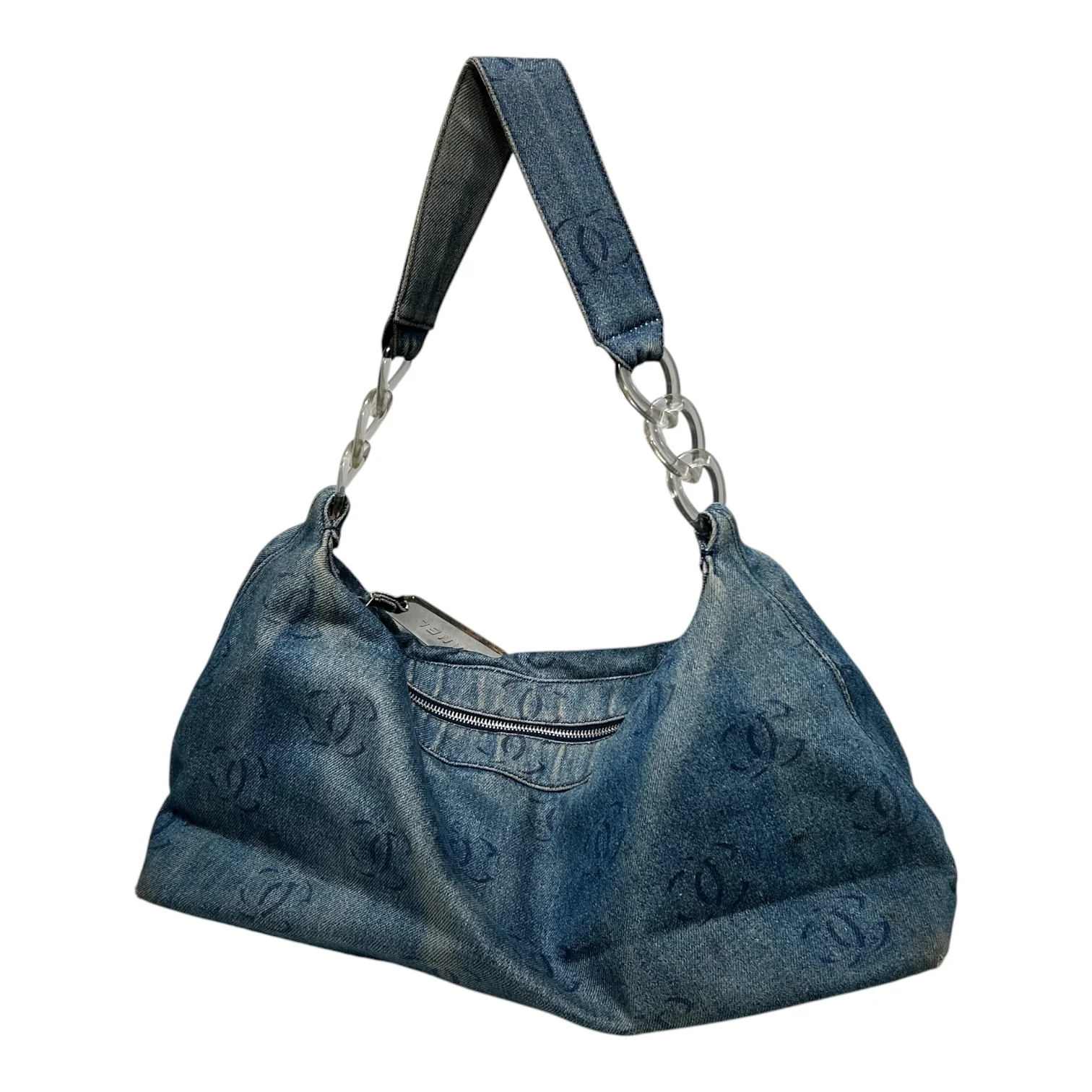 CHANEL/Bag/Monogram/Cotton/BLU/DENIM HOBO SHOULDER BAG