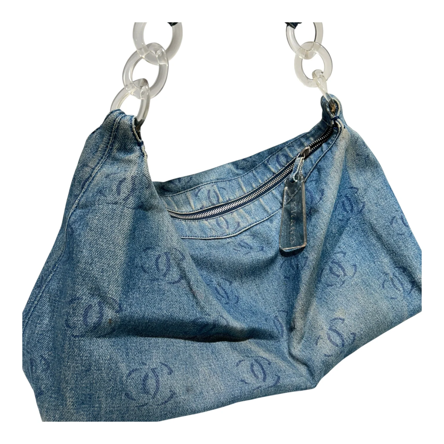 CHANEL/Bag/Monogram/Cotton/BLU/DENIM HOBO SHOULDER BAG