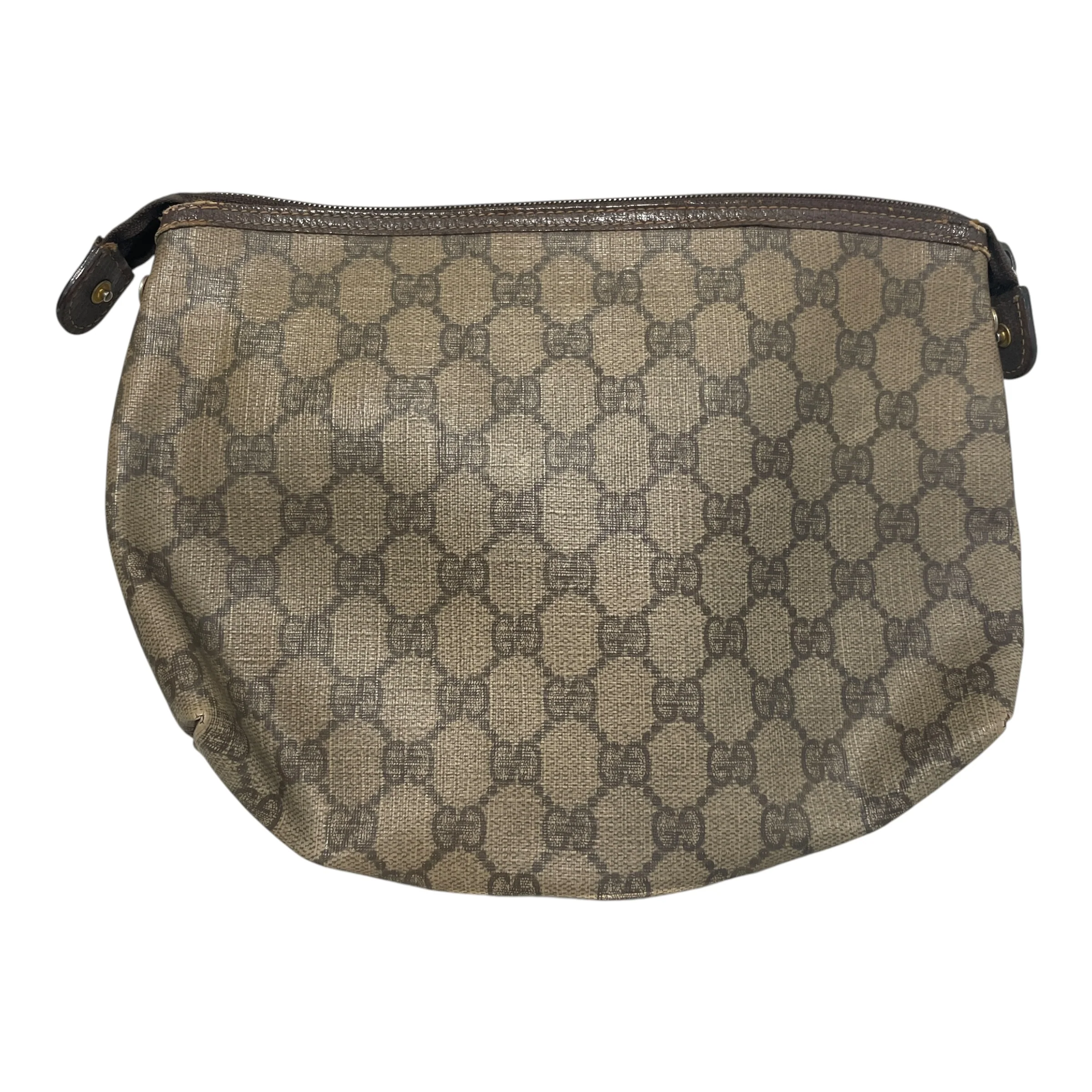 GUCCI/Bag/Monogram/Leather/BRW/Canvas Toiletry Bag