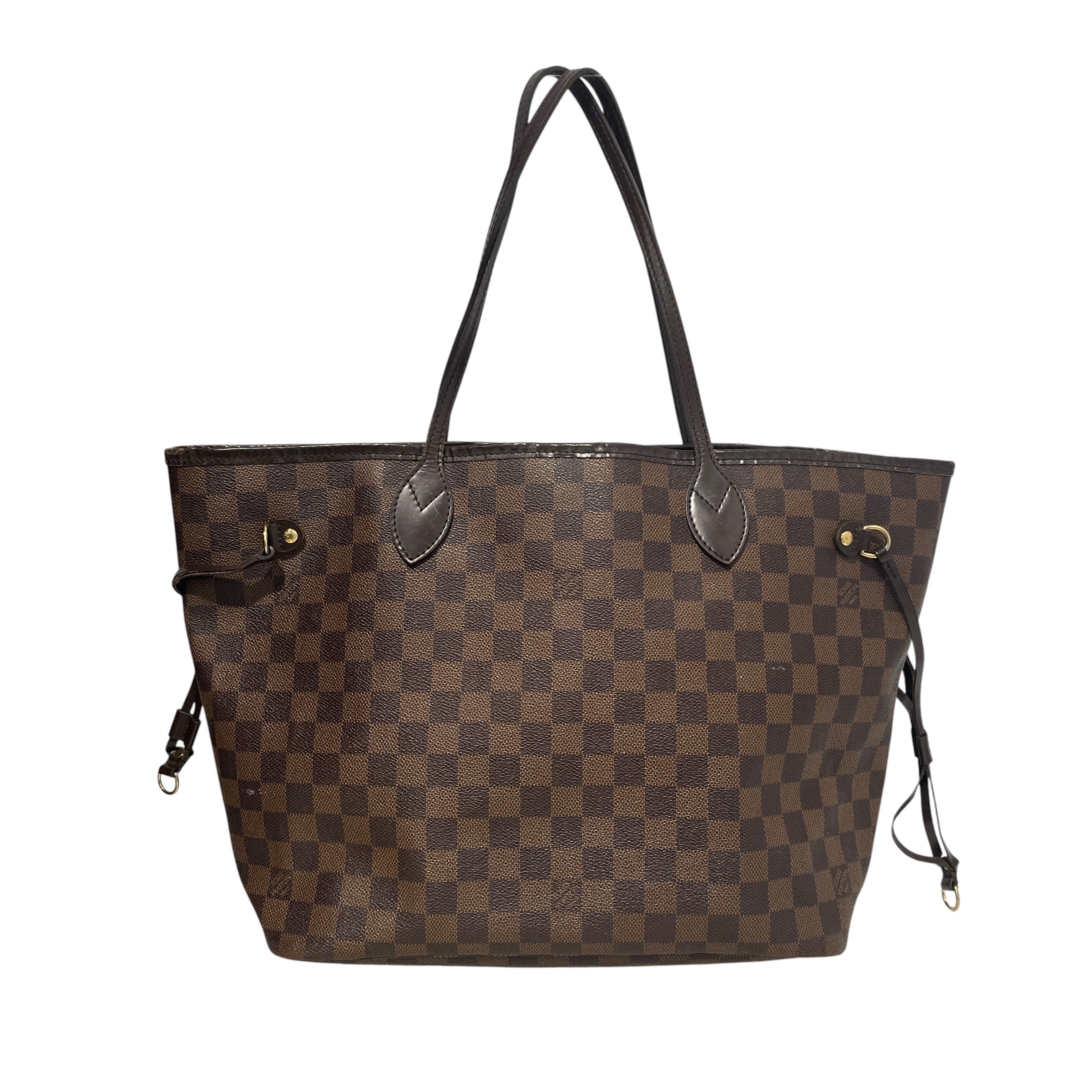 LOUIS VUITTON/Tote Bag/Monogram/Leather/BRW/Neverfull Damier Ebene