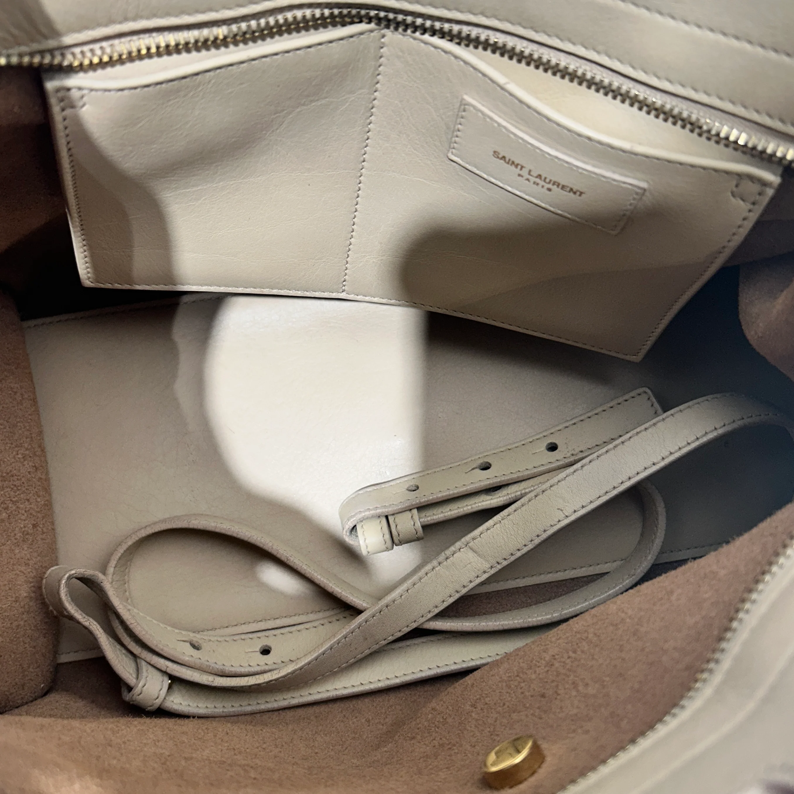 SAINT LAURENT/Hand Bag/Leather/BEG/