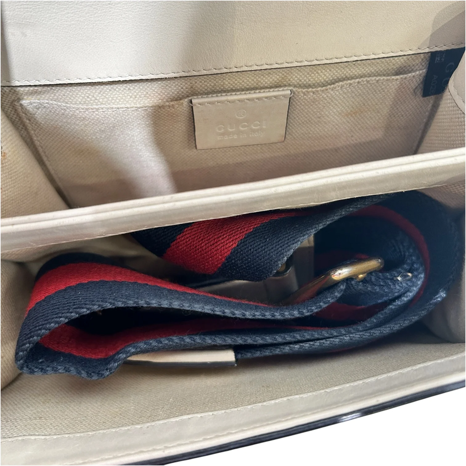 GUCCI/Cross Body Bag/Leather/CRM/BAMBOO HANDLE