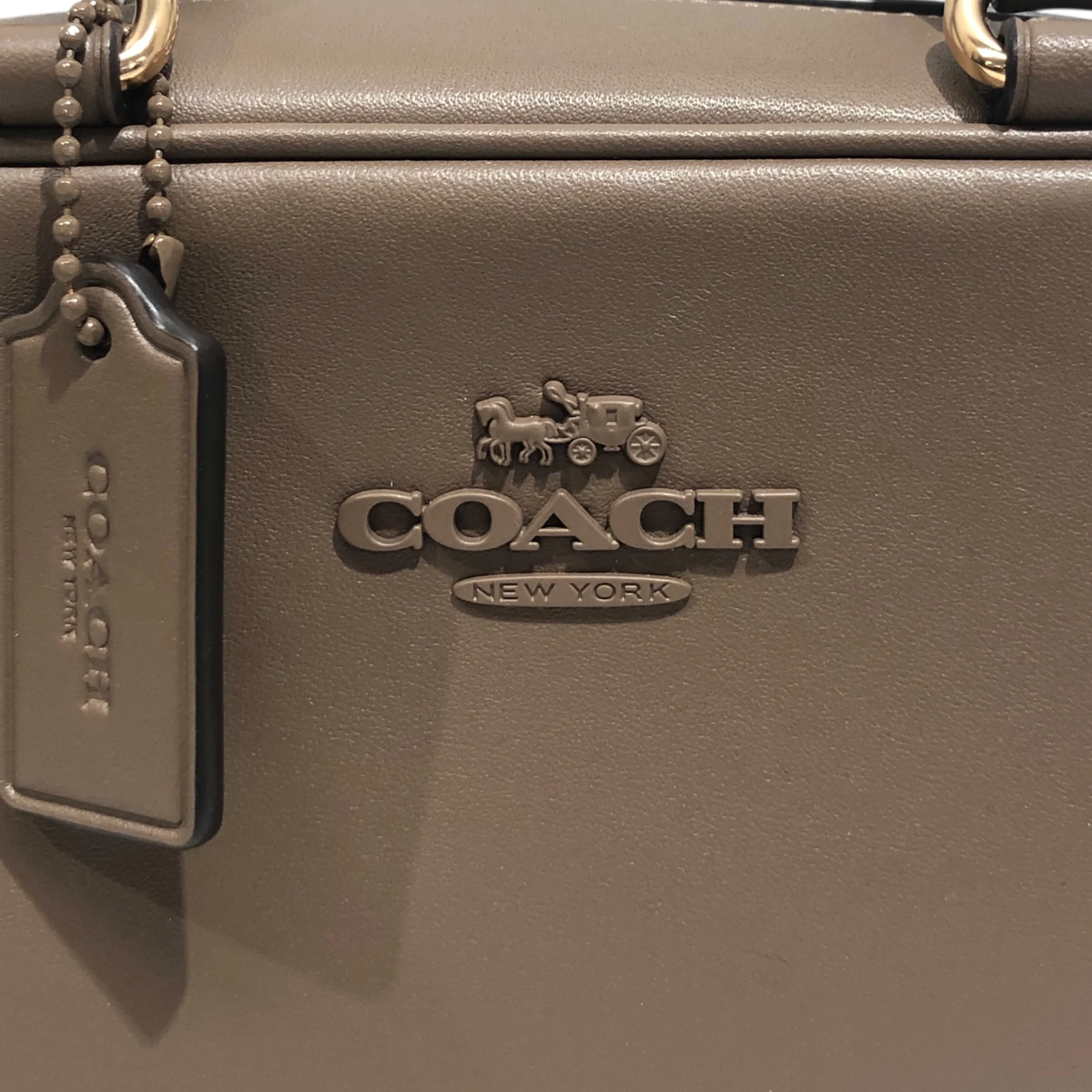 COACH/Hand Bag/Leather/BEG/