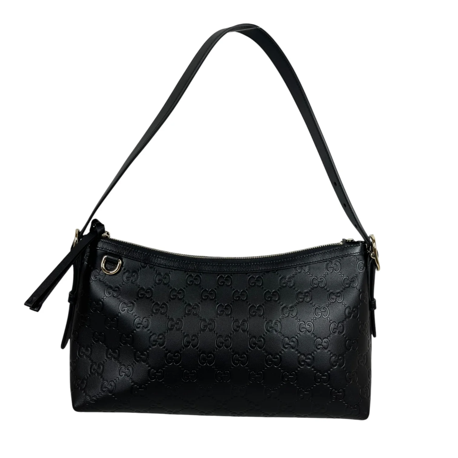 GUCCI/Bag/Leather/BLK/GG EMBLEM EMBOSSED