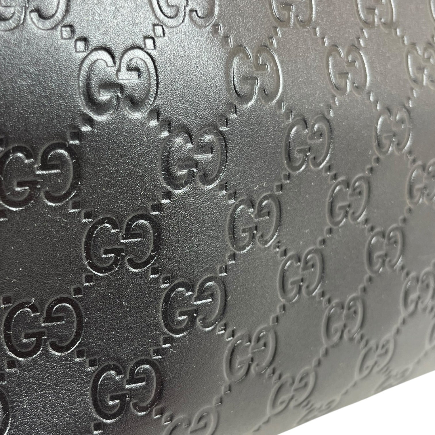 GUCCI/Bag/Leather/BLK/GG EMBLEM EMBOSSED