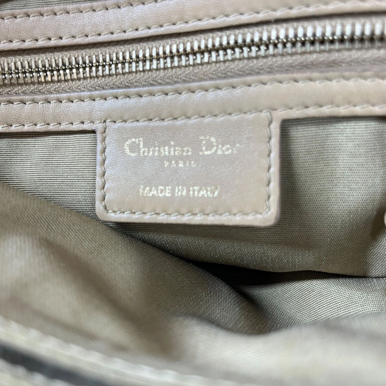 Christian Dior/Hand Bag/Leather/BEG/
