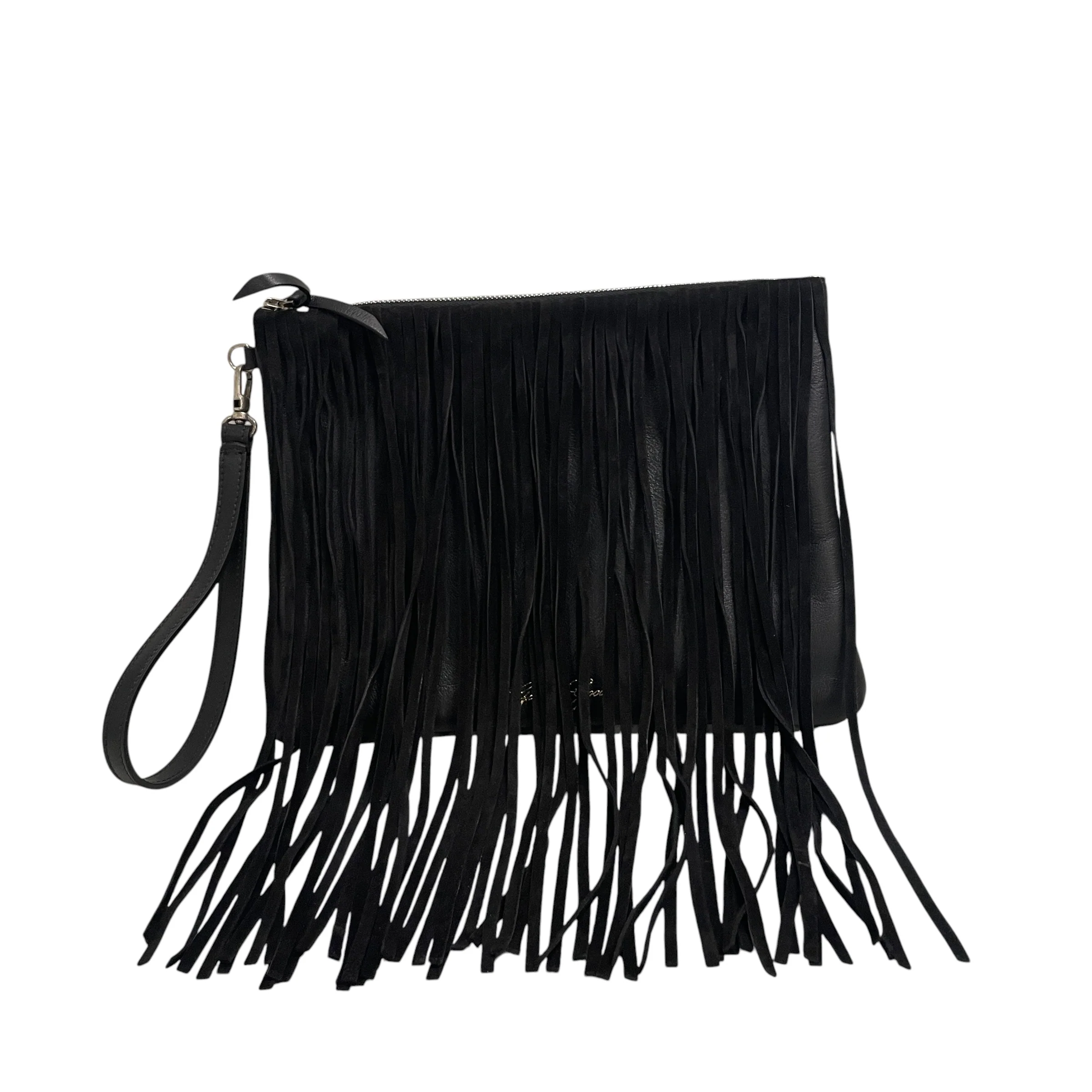 GOLDEN GOOSE/Clutch Bag/Leather/BLK/BLK TASSELS