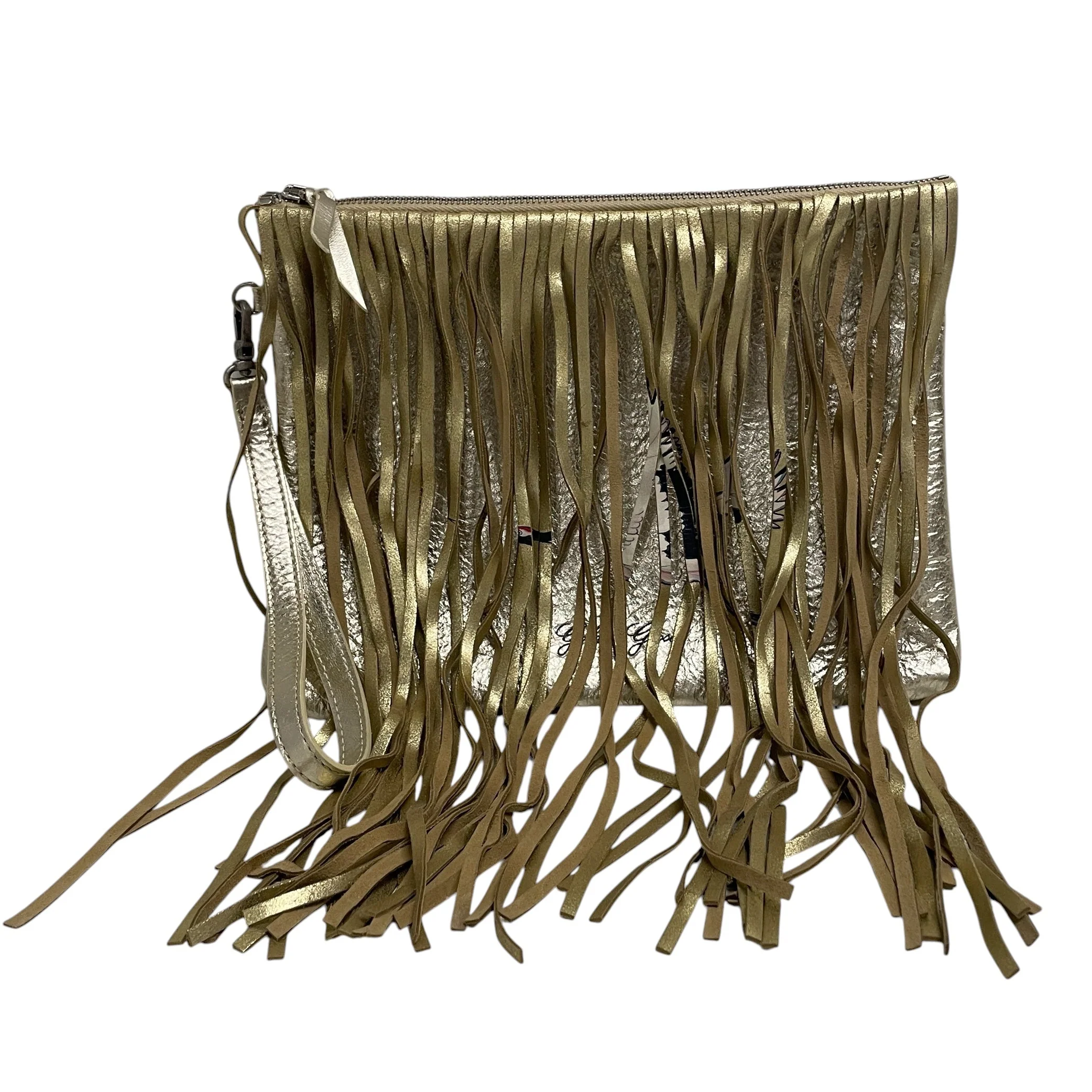 GOLDEN GOOSE/Clutch Bag/Leather/GLD/GOLD TASSELS