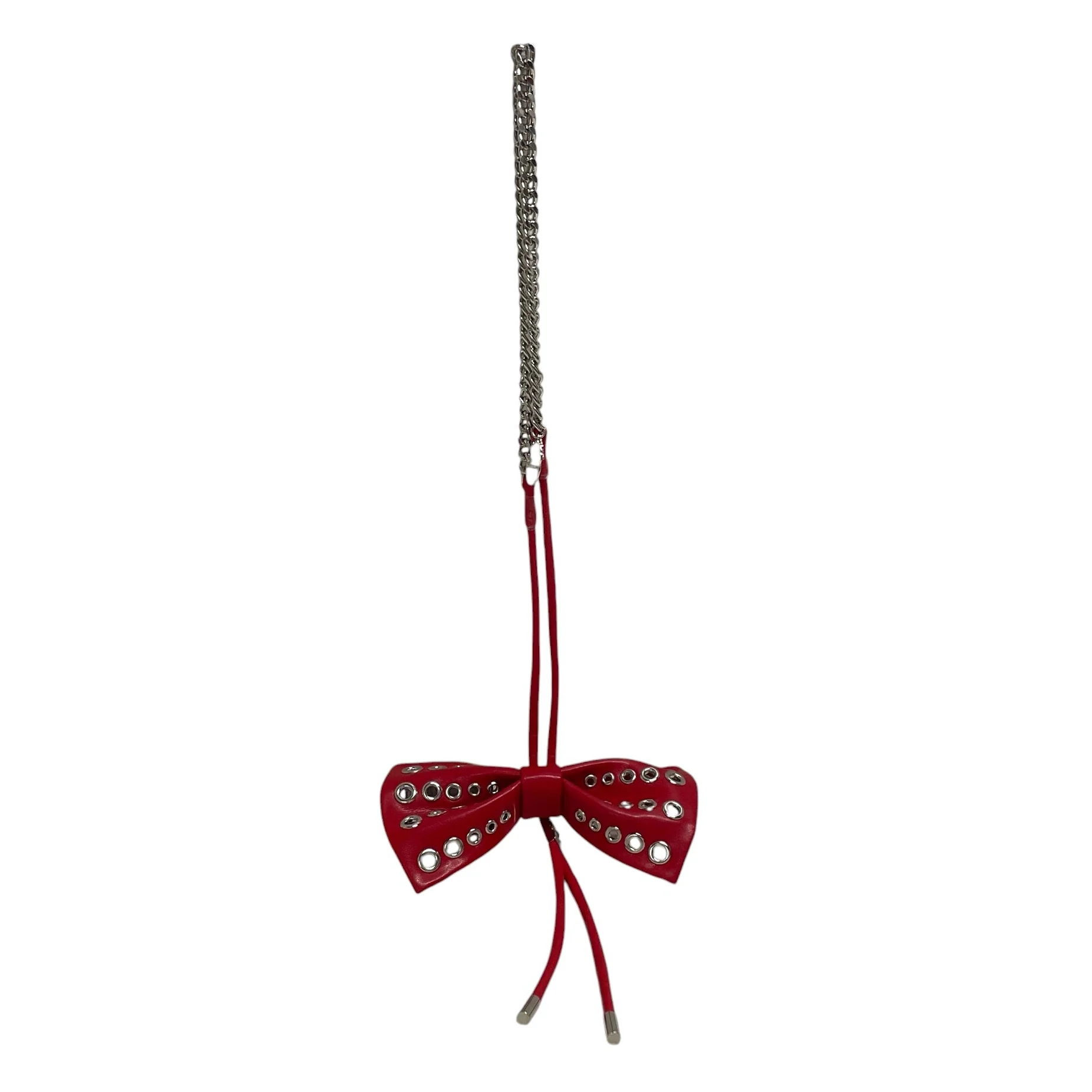 COMME des GARCONS/Pendant Top/Leather/RED/BOW TIE NECKLACE