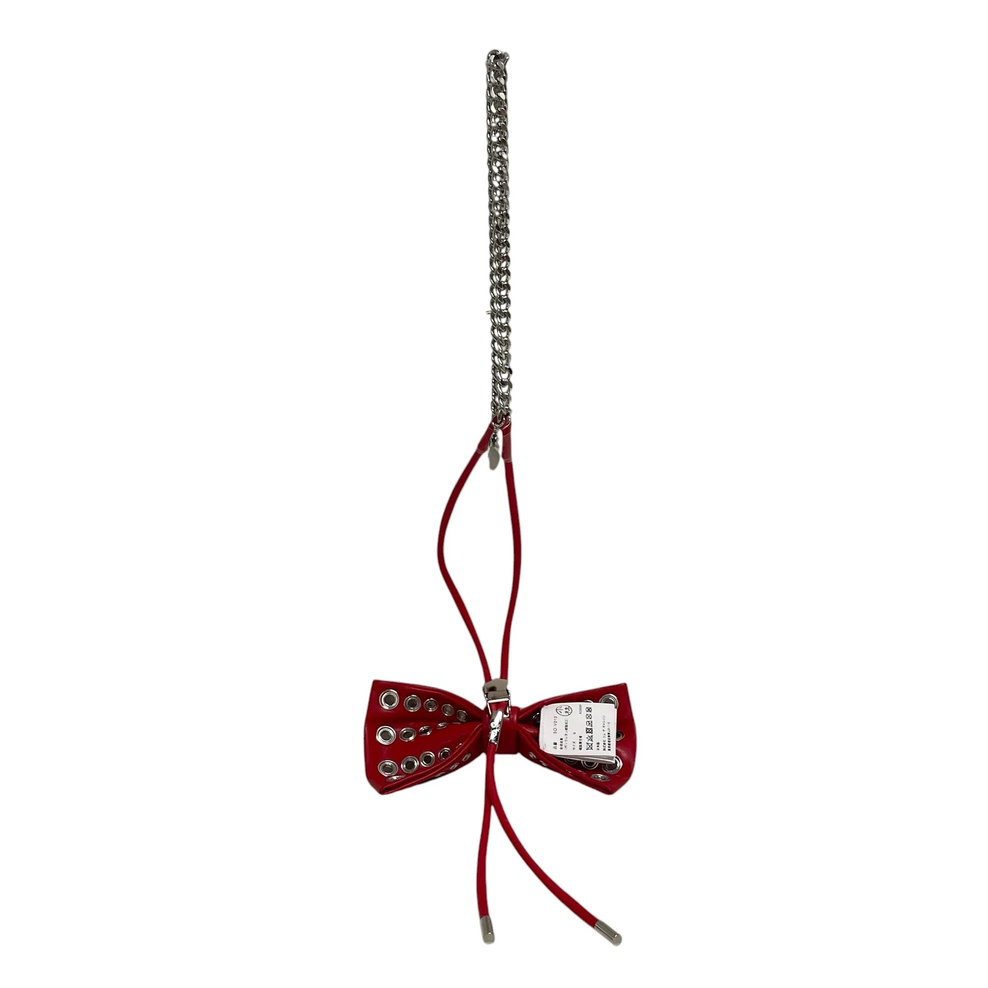 COMME des GARCONS/Pendant Top/Leather/RED/BOW TIE NECKLACE