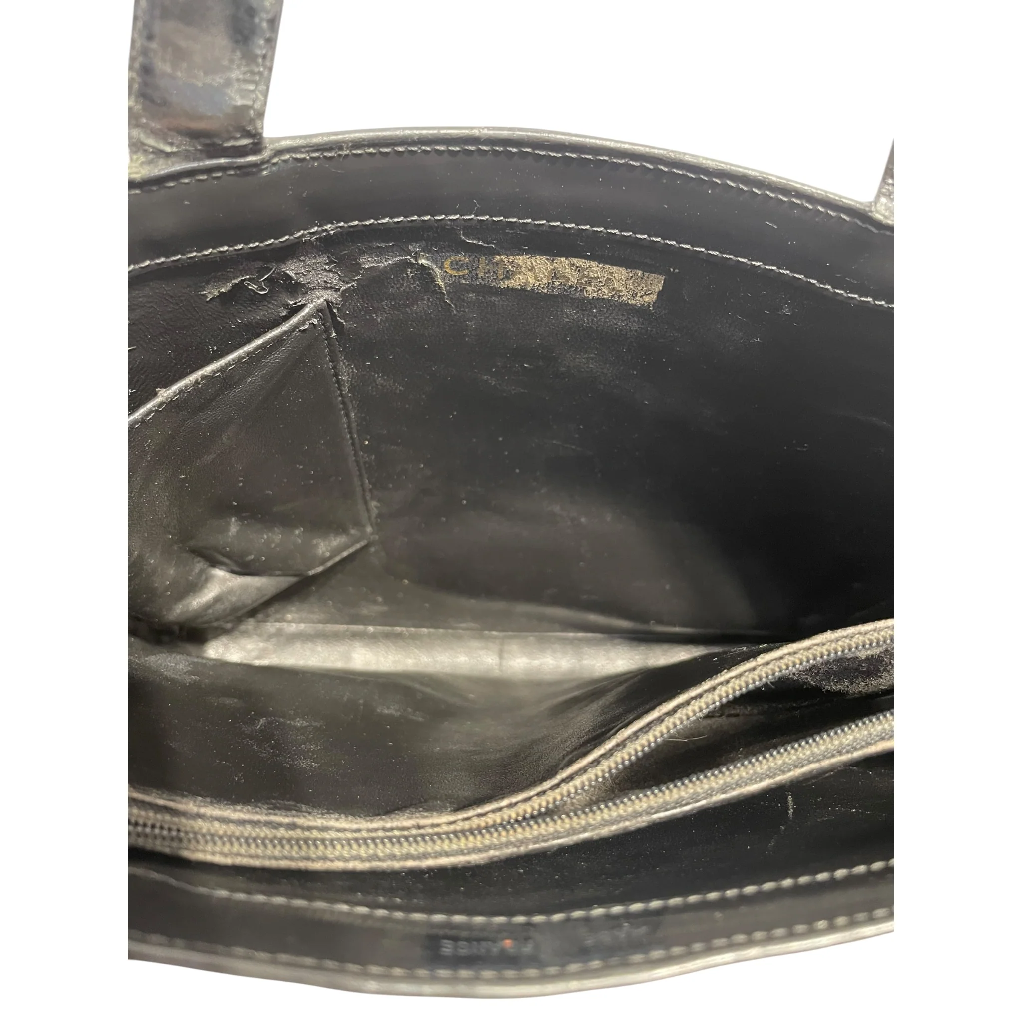 CHANEL/Tote Bag/Leather/BLK/