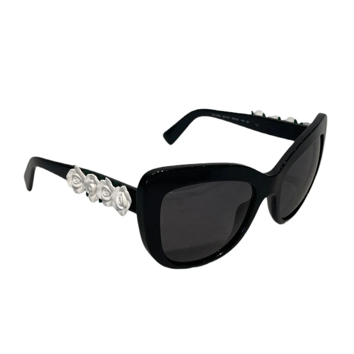 DOLCE&GABBANA/Sunglasses/Plastic/BLK/CATEYE WHITE FLOWERS (W/BOX)