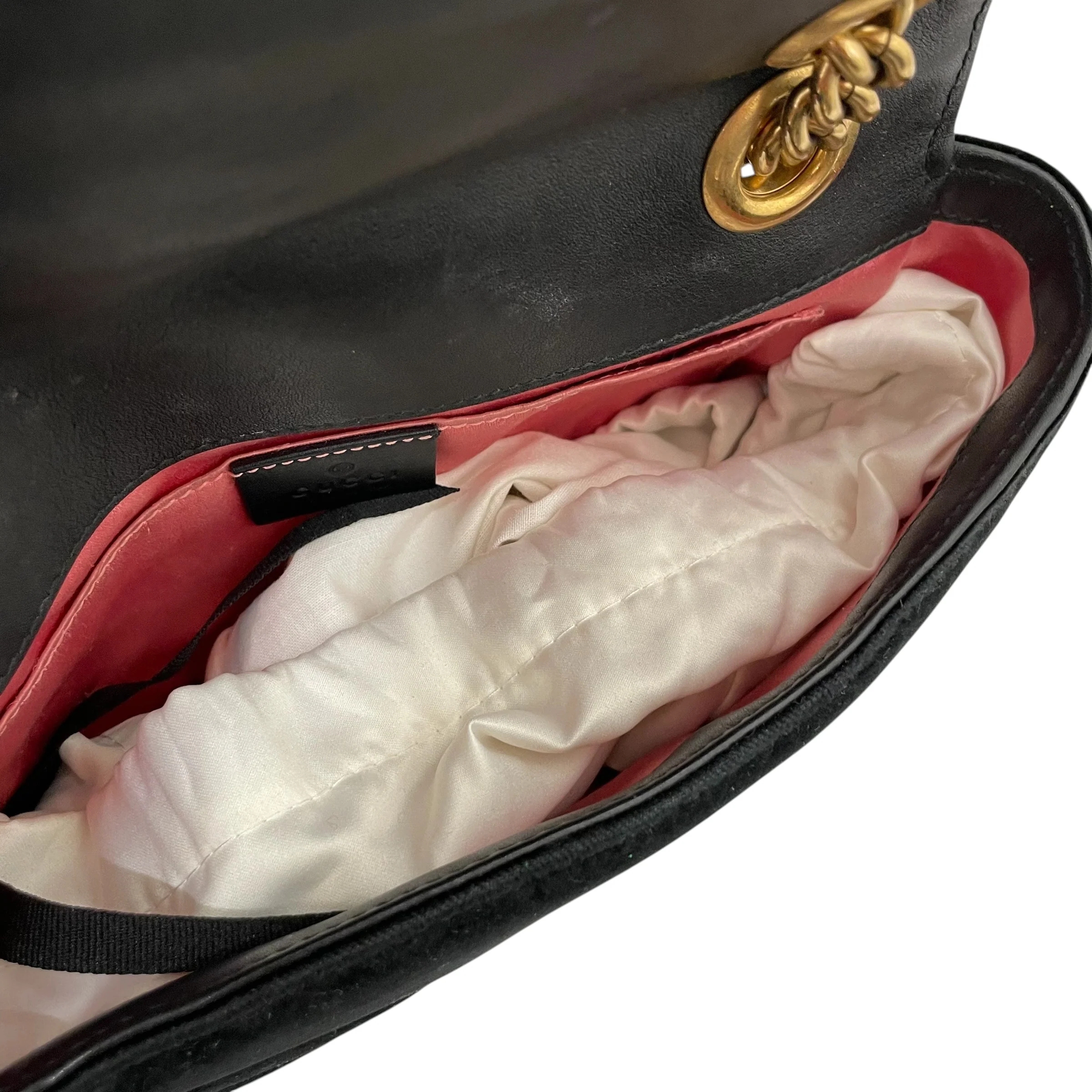 GUCCI/Cross Body Bag/Velour/BLK/marmont double gg