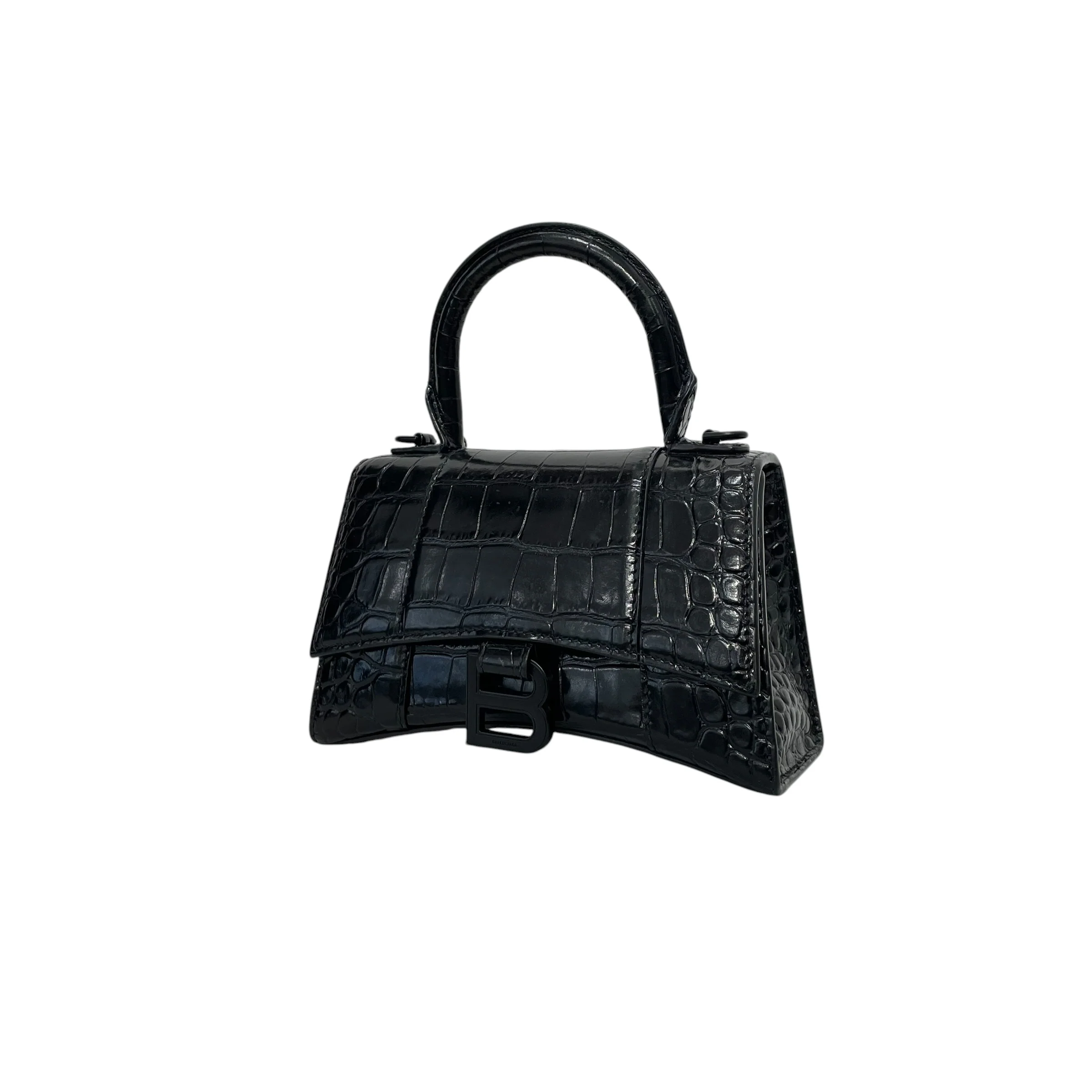 BALENCIAGA/Tote Bag/Leather/BLK/hourglass xs