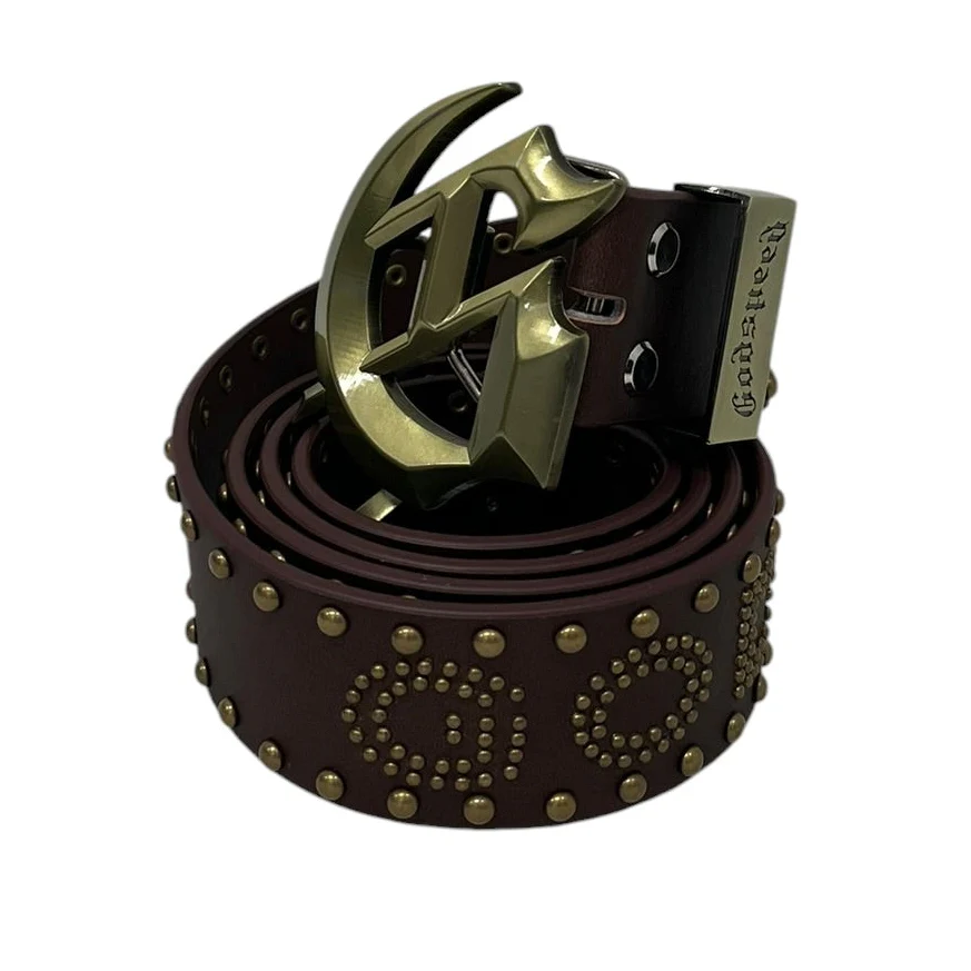 GODSPEED NEW YORK/Belt/Leather/BRW/FORGED GS STUDDED BELT