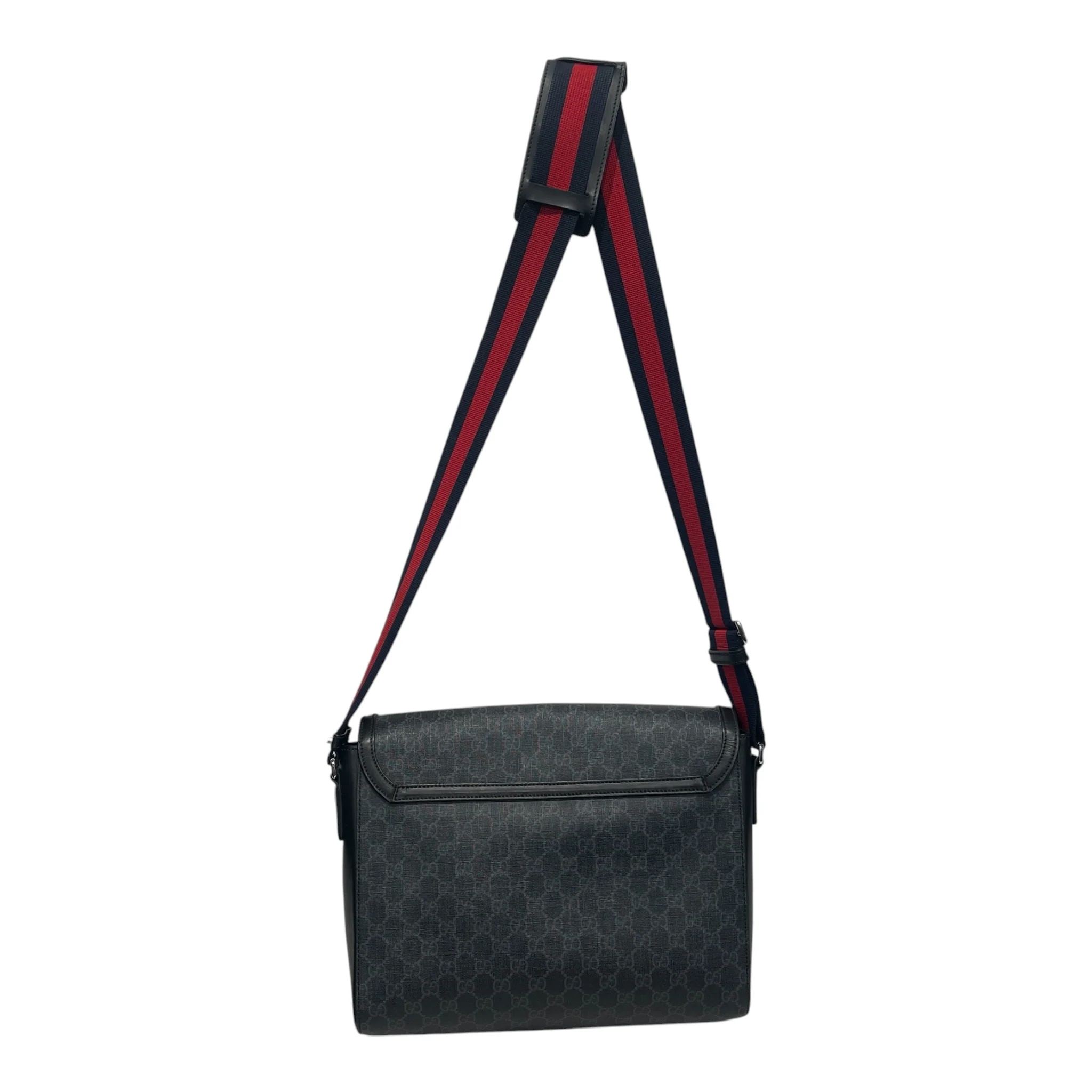 GUCCI/Bag/Monogram/Cotton/BLK/FLAP MESSANGER GG SUPREME