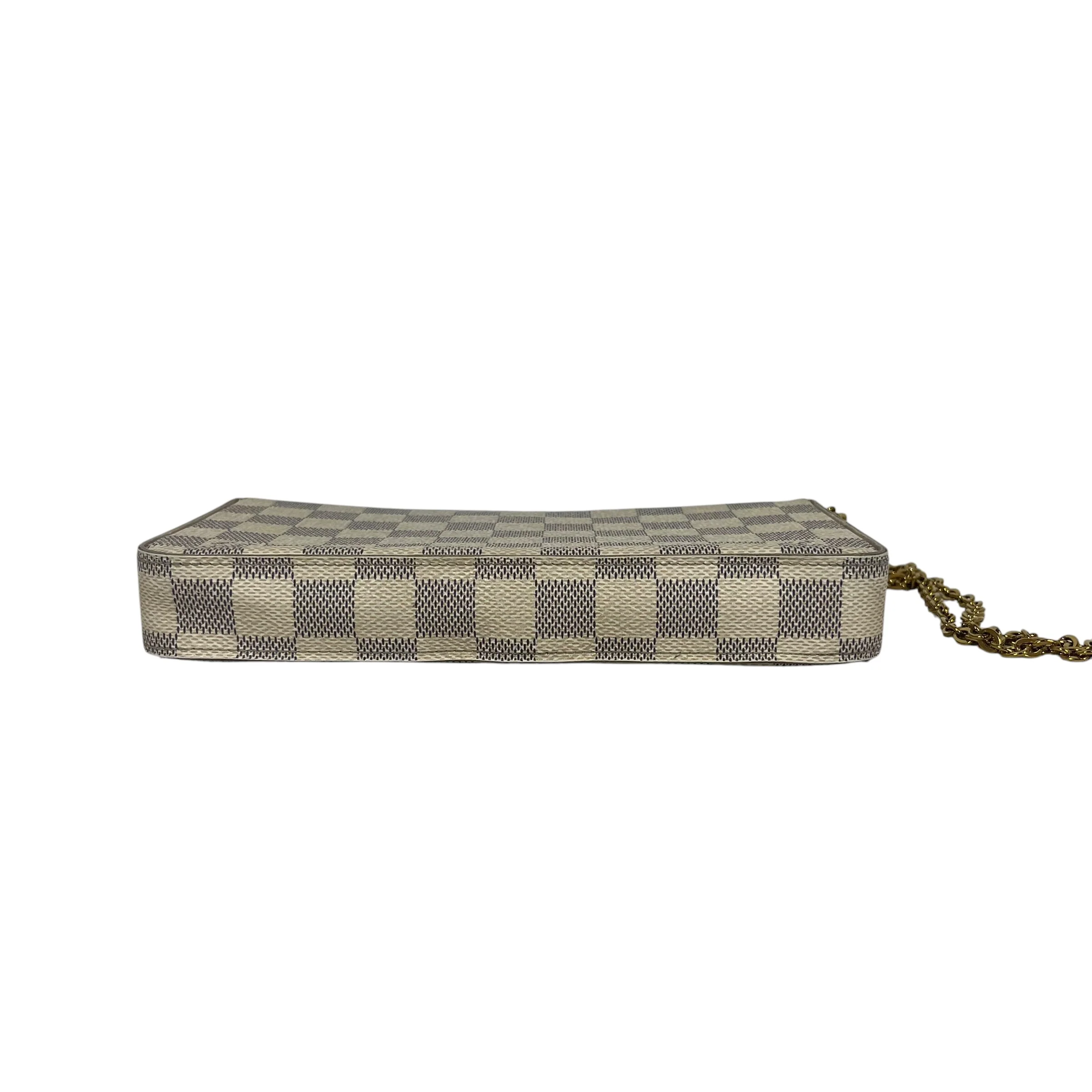 LOUIS VUITTON/Cross Body Bag/Monogram/Leather/WHT/damier azur pochette