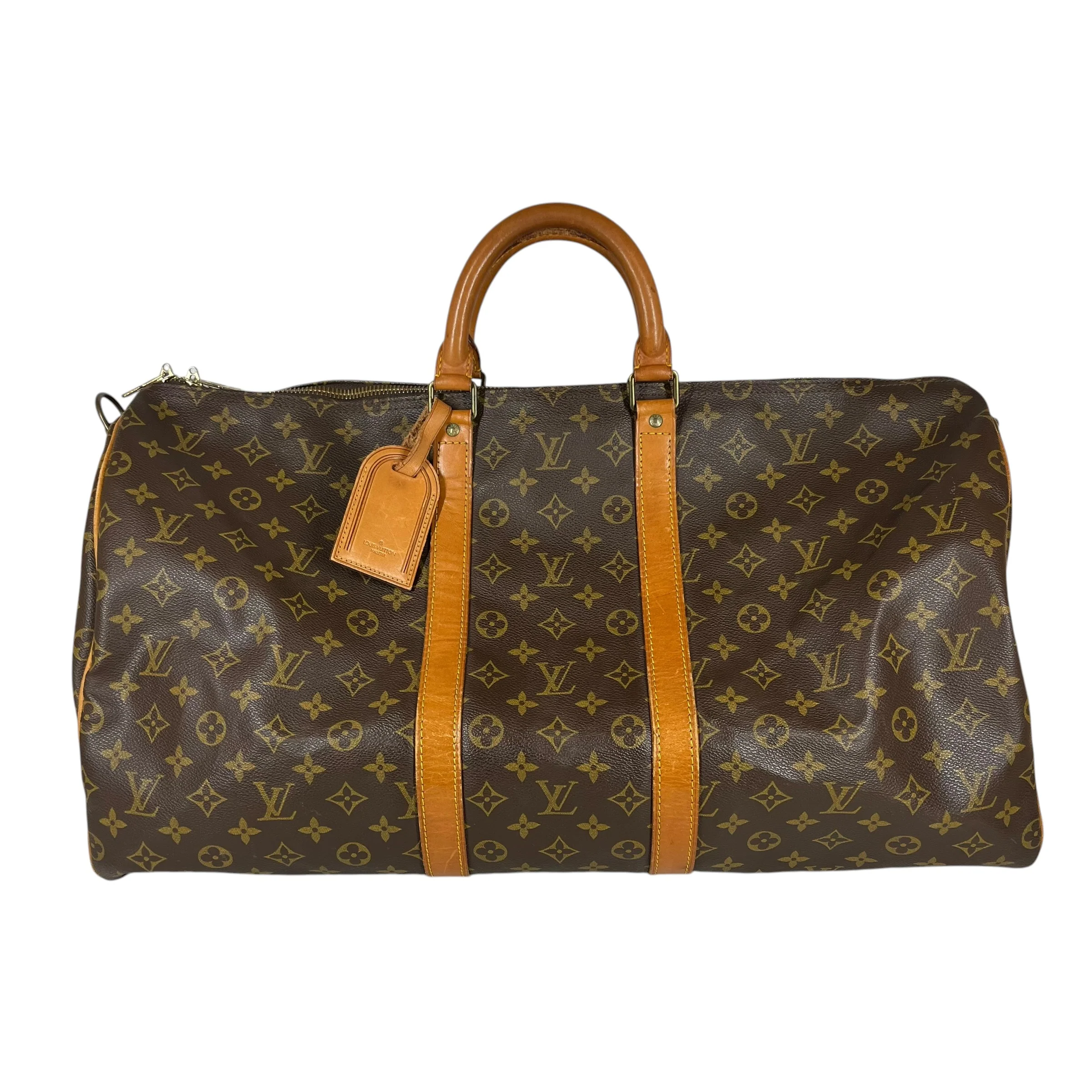 LOUIS VUITTON/Bag/Monogram/Leather/BRW/keepall travel bag