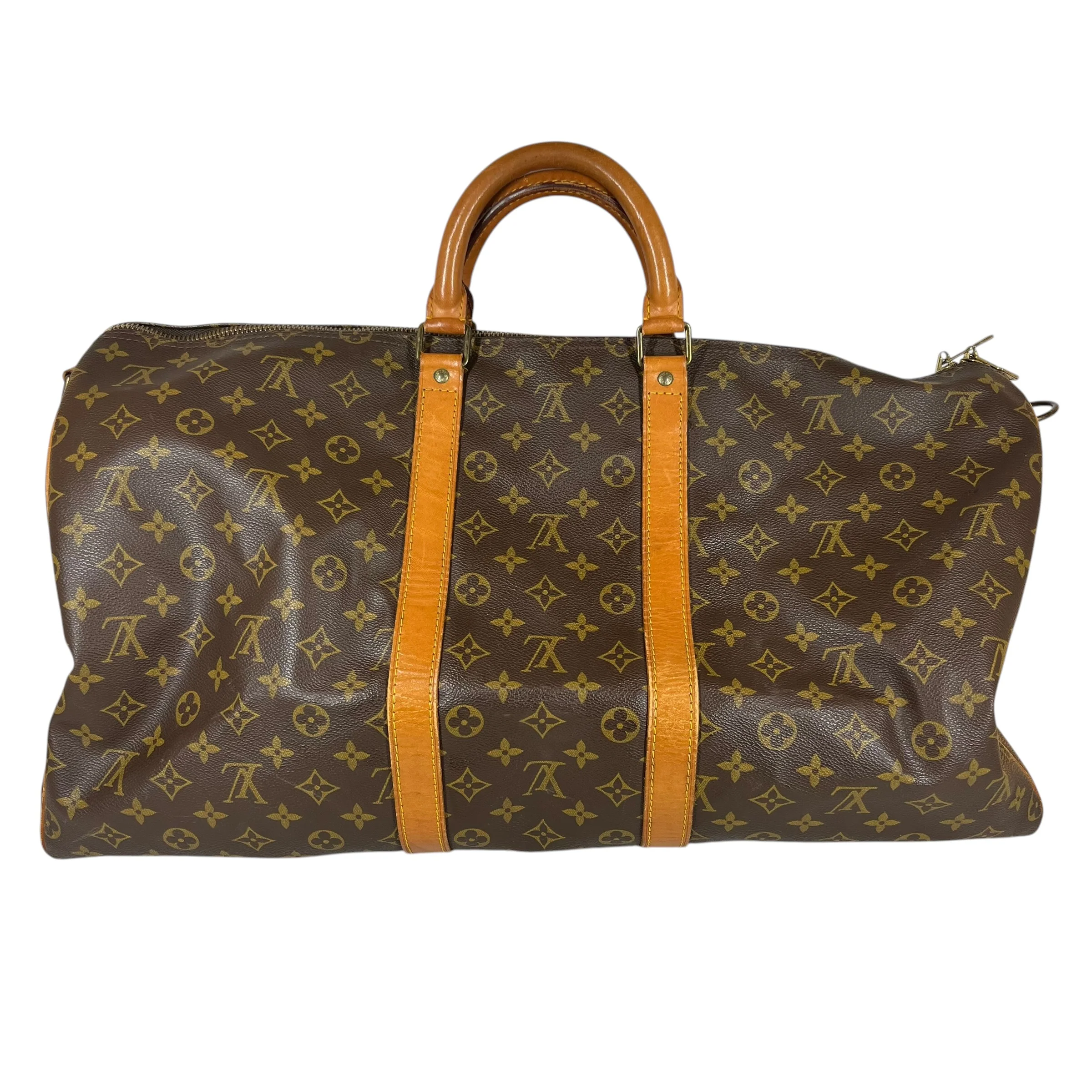 LOUIS VUITTON/Bag/Monogram/Leather/BRW/keepall travel bag