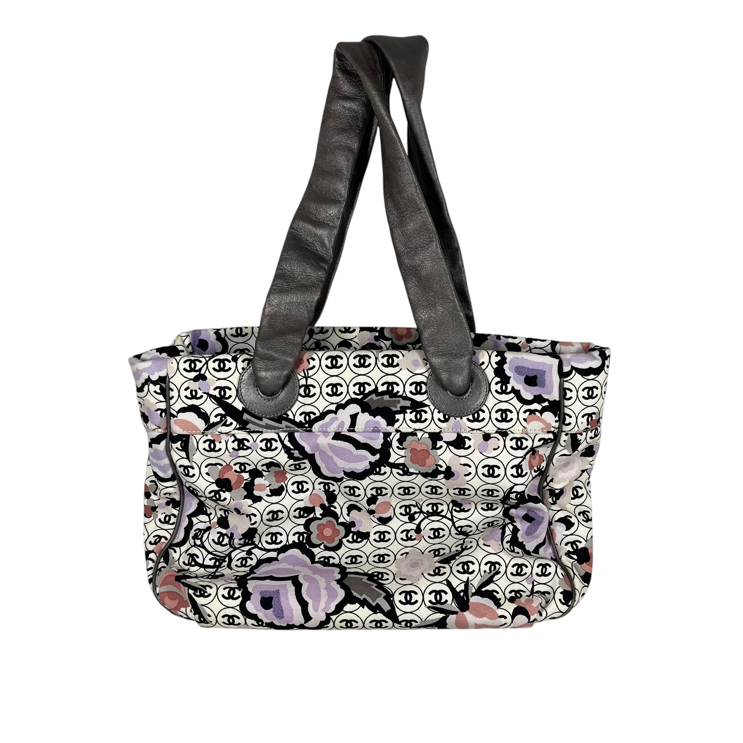 CHANEL/Tote Bag/Floral Pattern/Cotton/PNK/caneilla tote