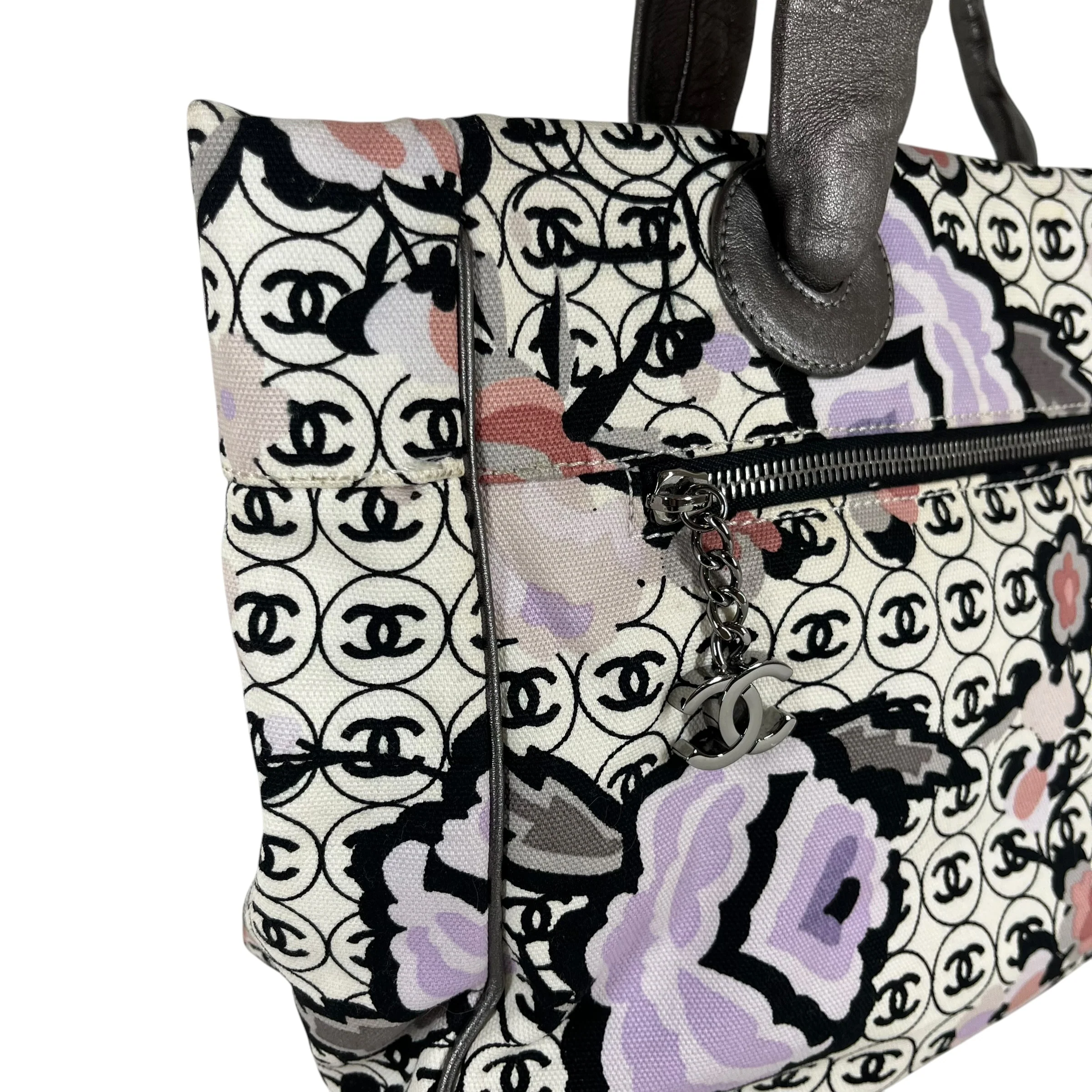 CHANEL/Tote Bag/Floral Pattern/Cotton/PNK/caneilla tote