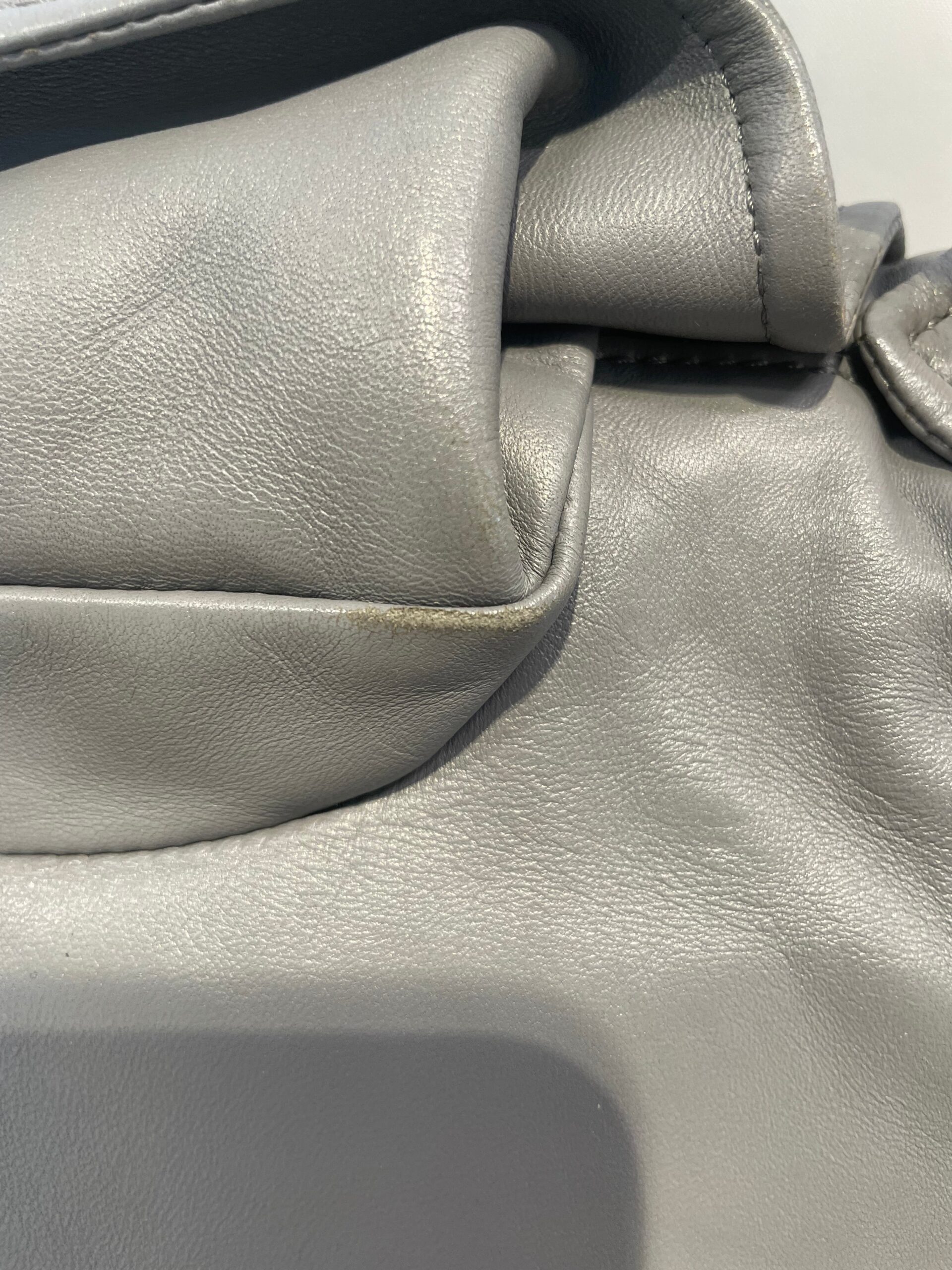 MOSCHINO/Cross Body Bag/Leather/GRY/BIKER LEATHER JKT BAG