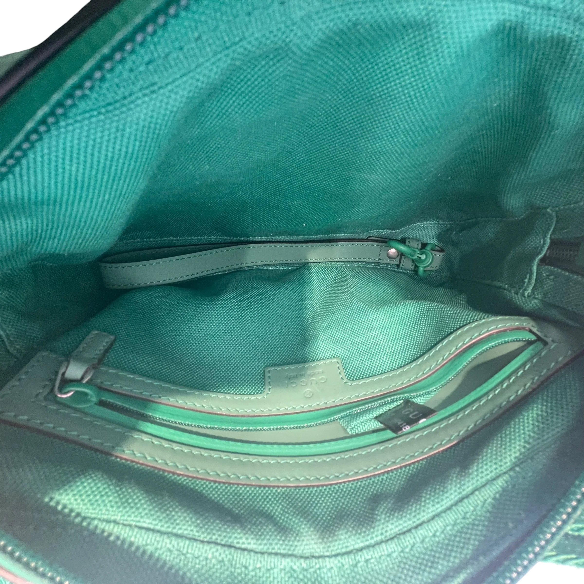 GUCCI/Cross Body Bag/Monogram/Leather/GRN/supreme gg