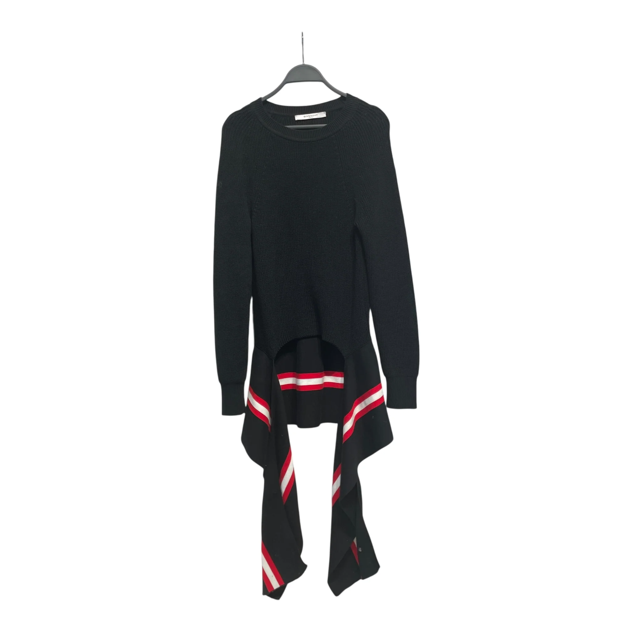 GIVENCHY/Heavy Sweater/M/Cotton/NVY/STRIPED WITH DRAPE