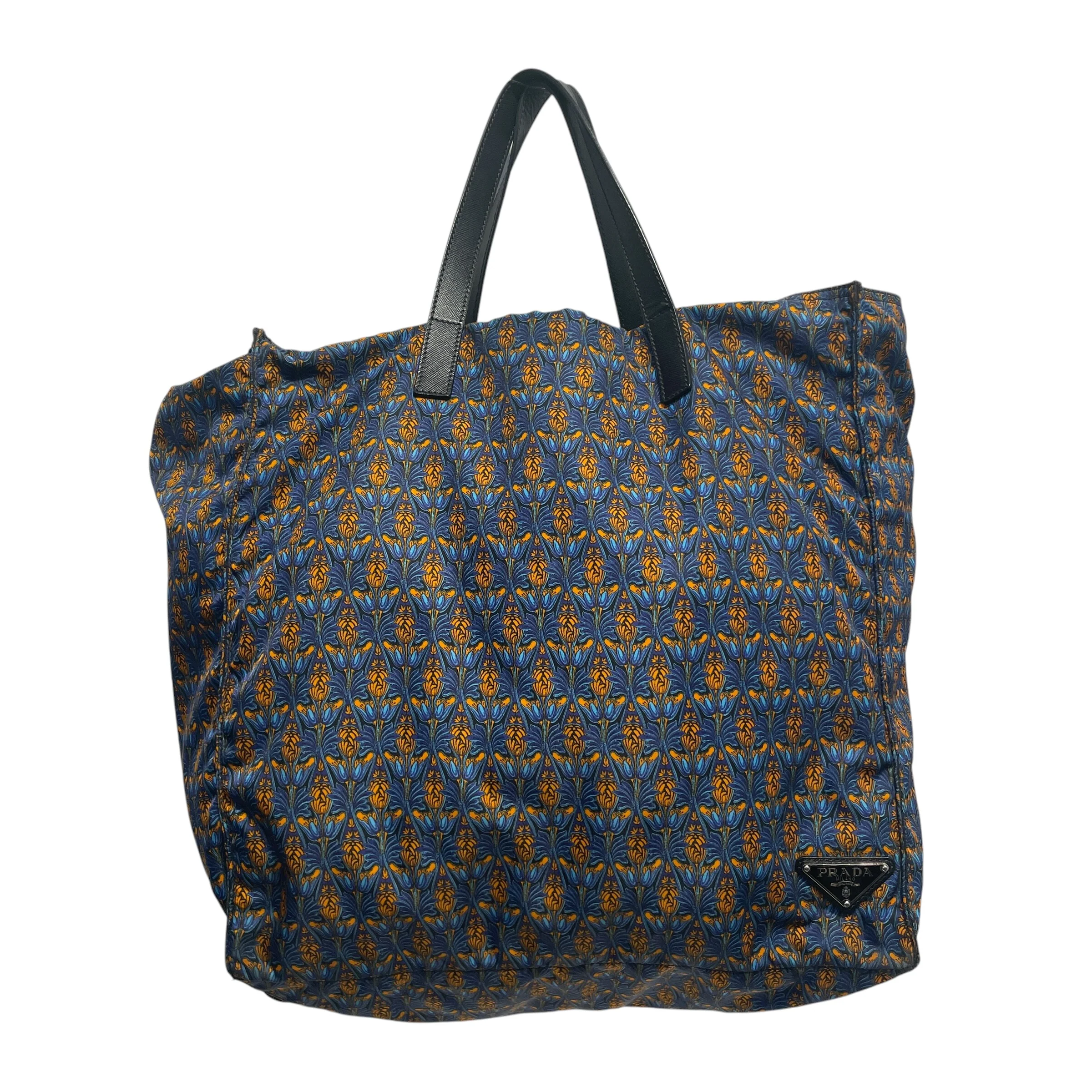 PRADA/Tote Bag/Floral Pattern/Nylon/BLU/TESSUTO STAMPATO FLORAL