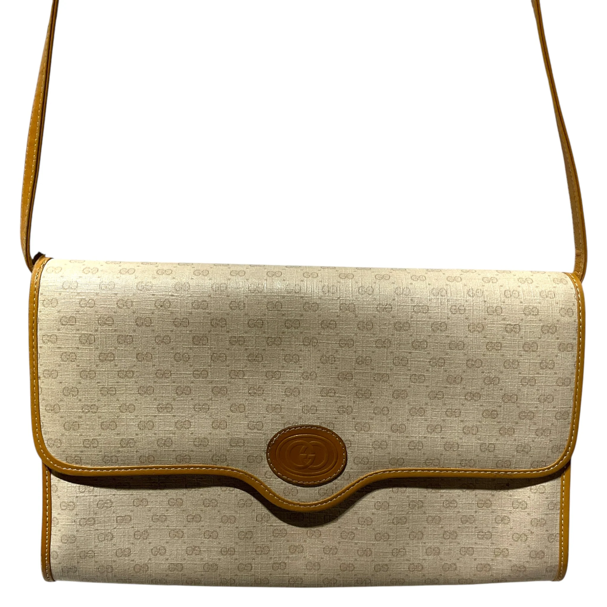GUCCI/Cross Body Bag/Monogram/BEG/vintage monogram crossbody