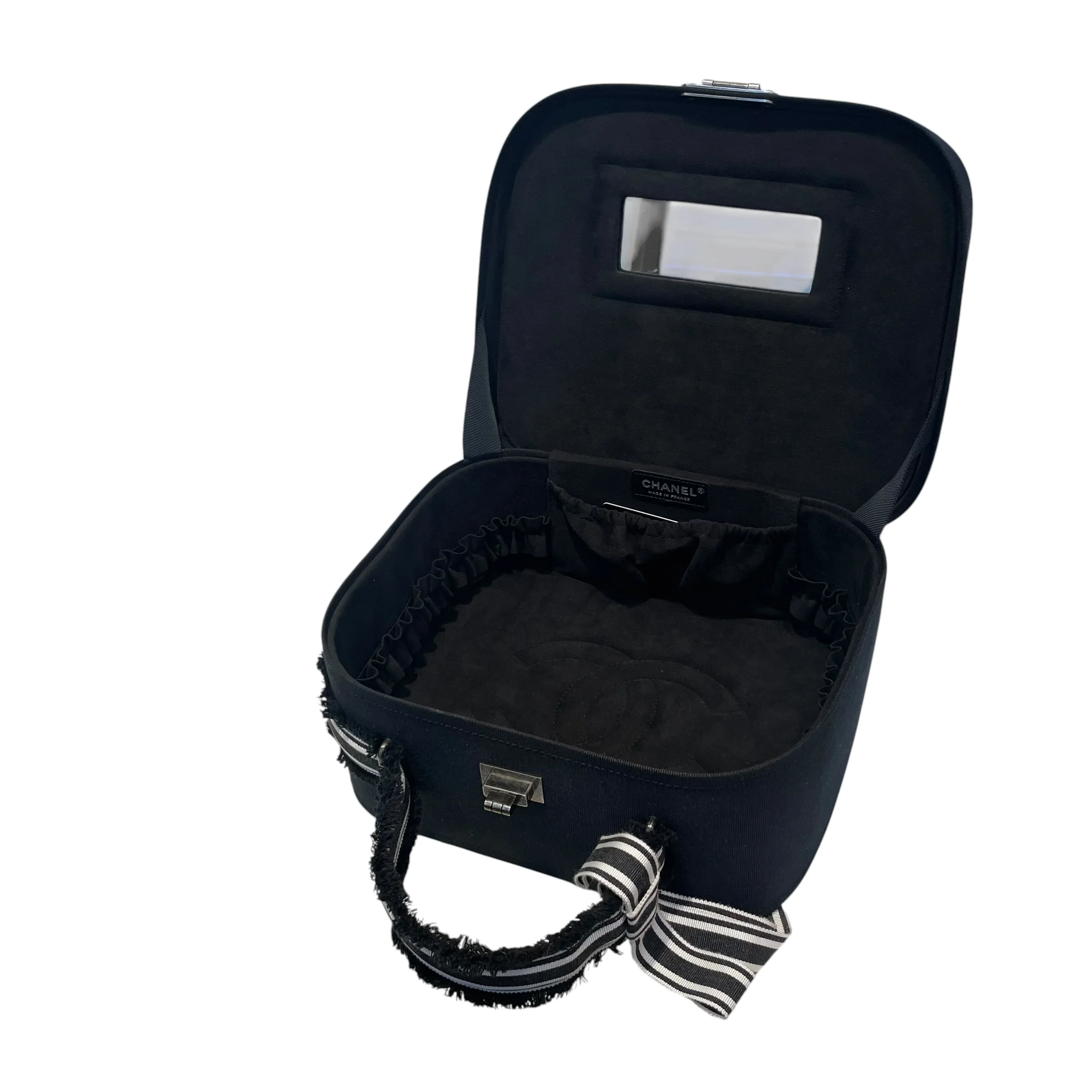 CHANEL/Bag/BLK/QUILTED VANITY CASE