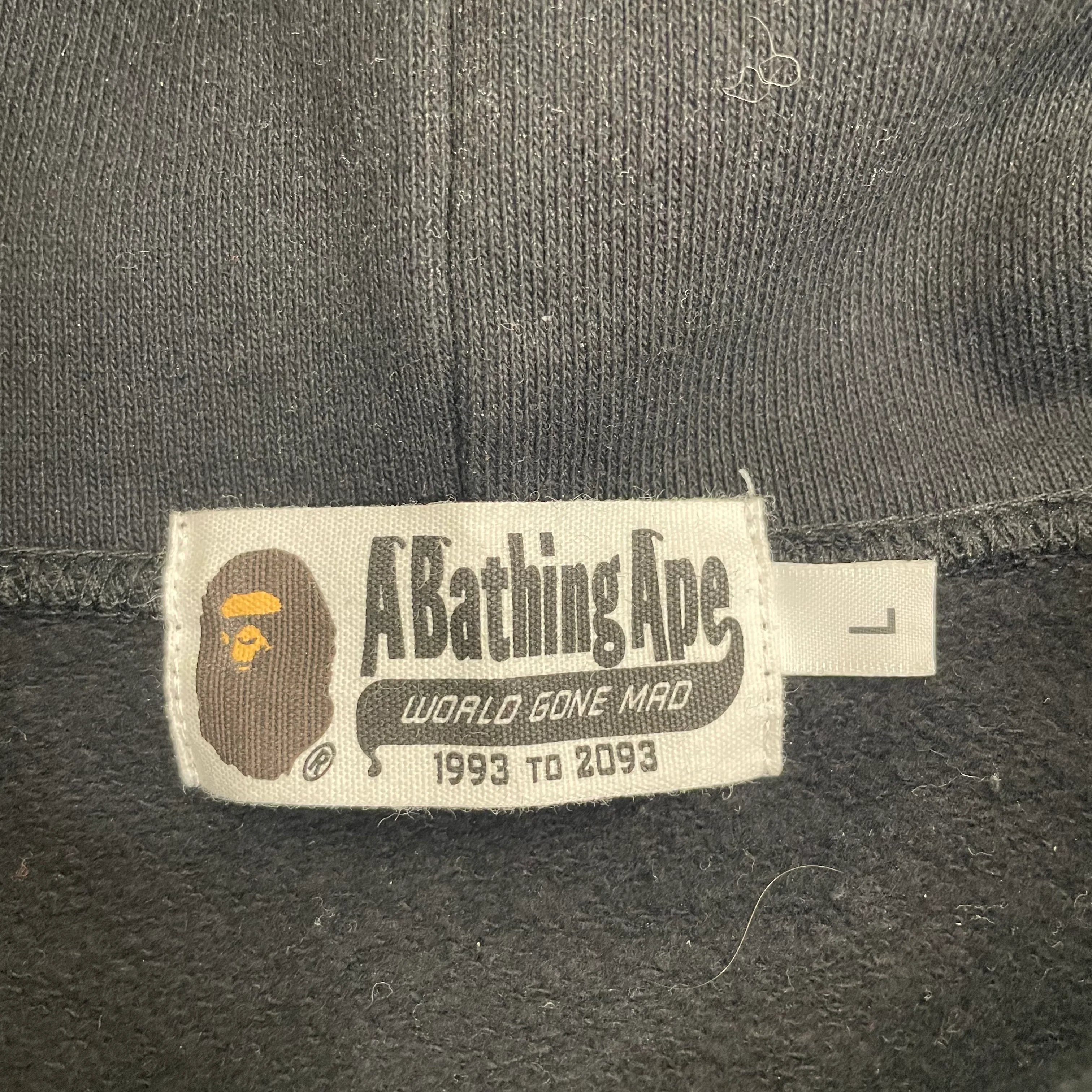 BAPE/Hoodie/L/Graphic/Cotton/BLK/APE SNOWMAN COLLEGE PULLOVER