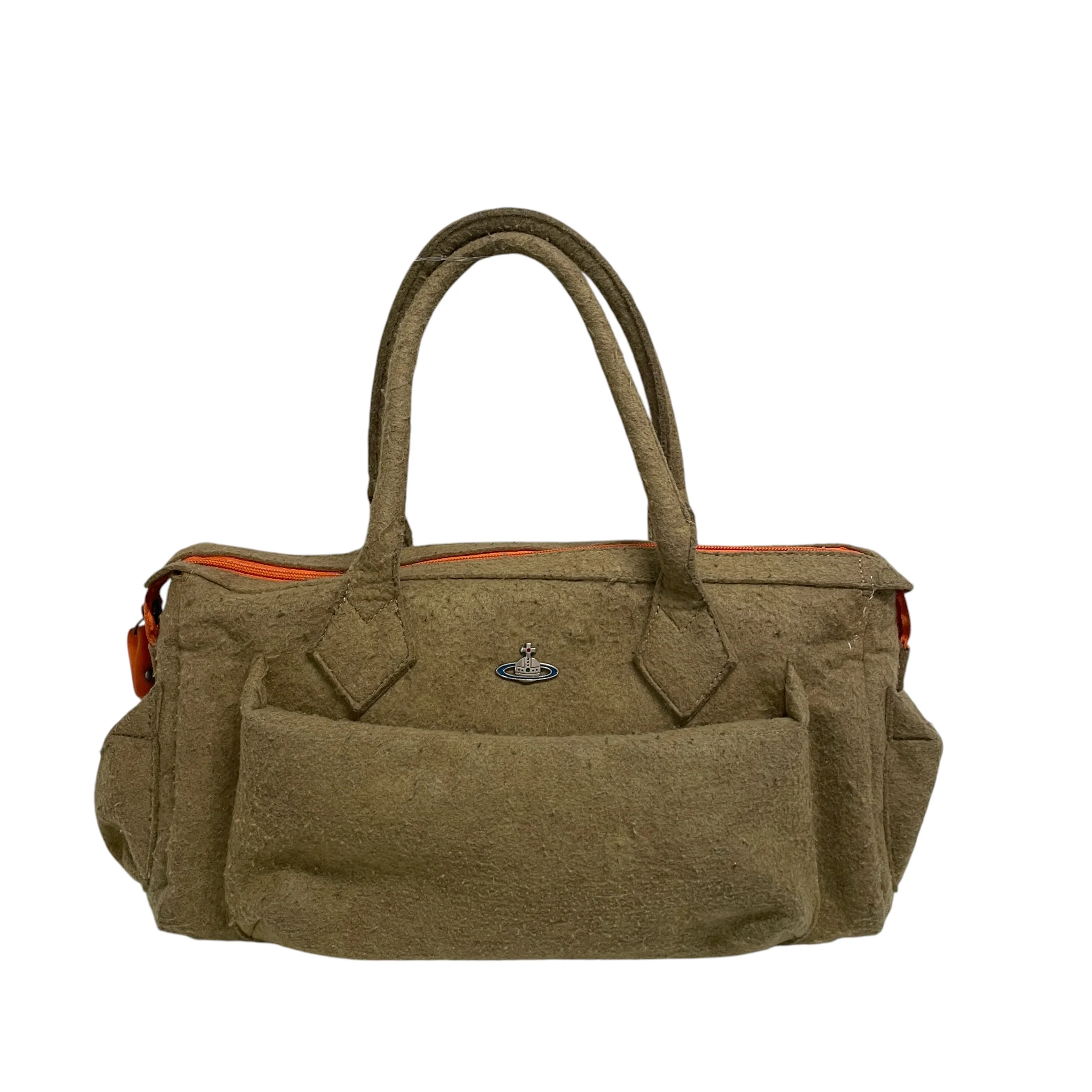 Vivienne Westwood/Bag/Wool/KHK/orange lining