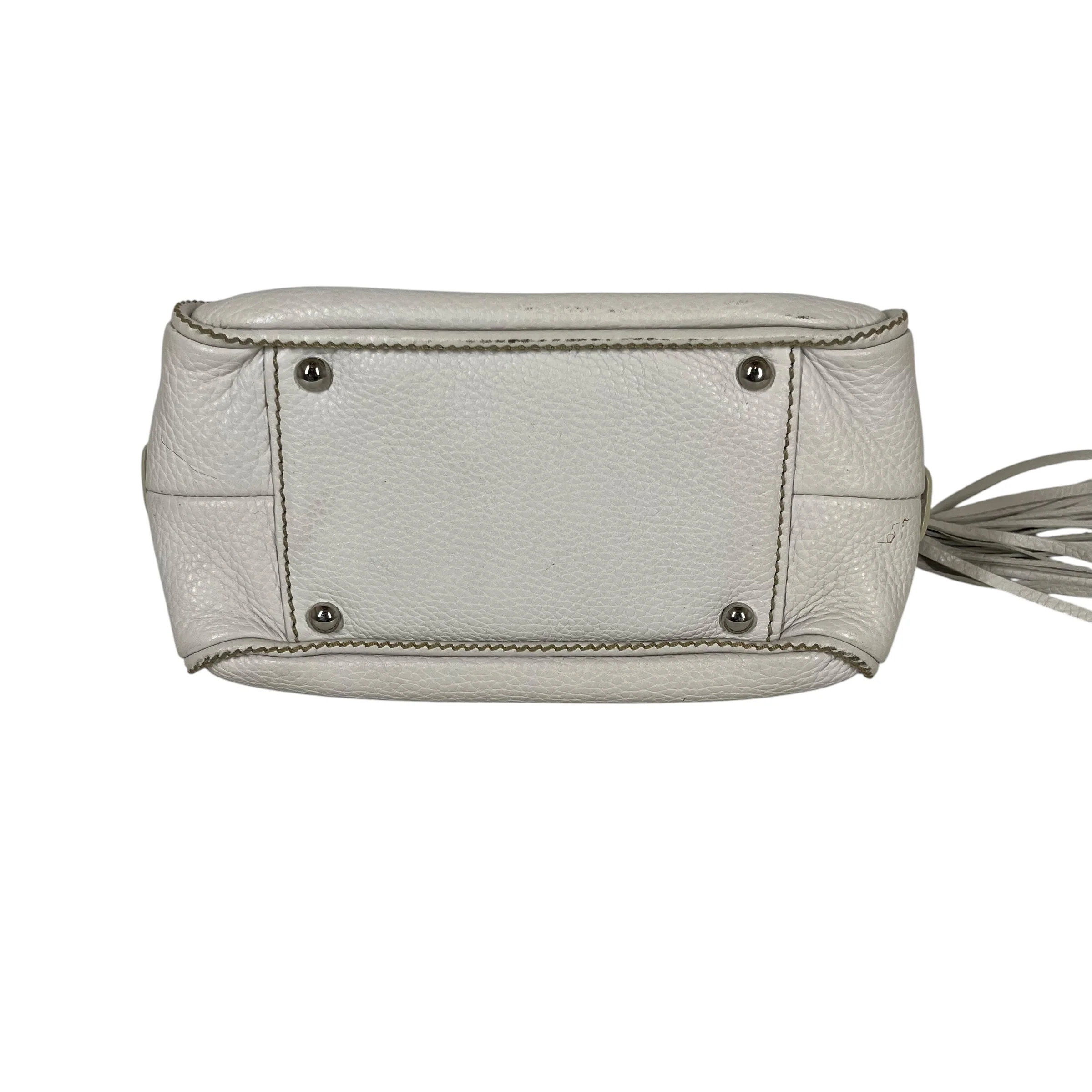 CHANEL/Hand Bag/Leather/WHT/Small Lax Tassle Bag