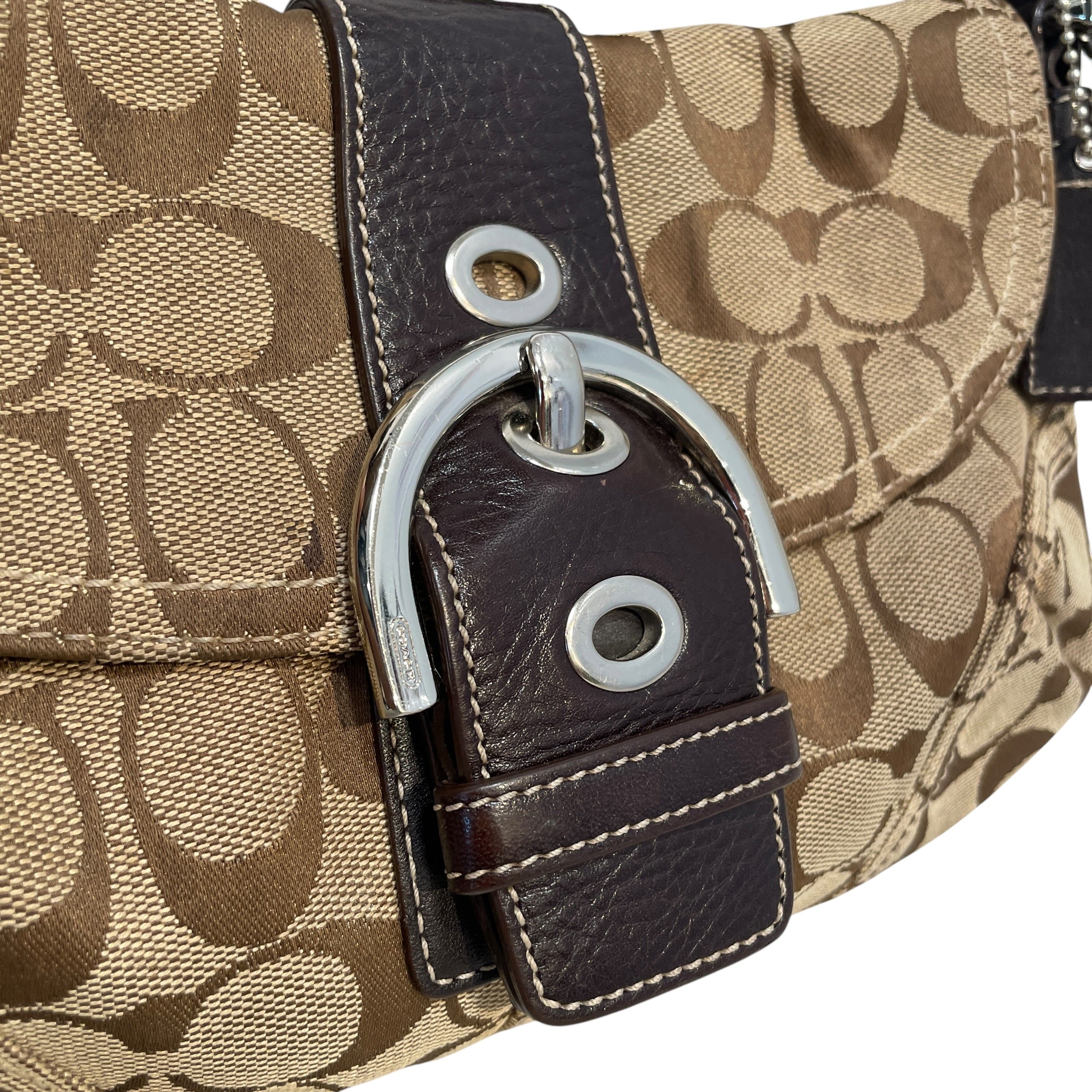 COACH/Hand Bag/Monogram/Cotton/CML/Soho Signature