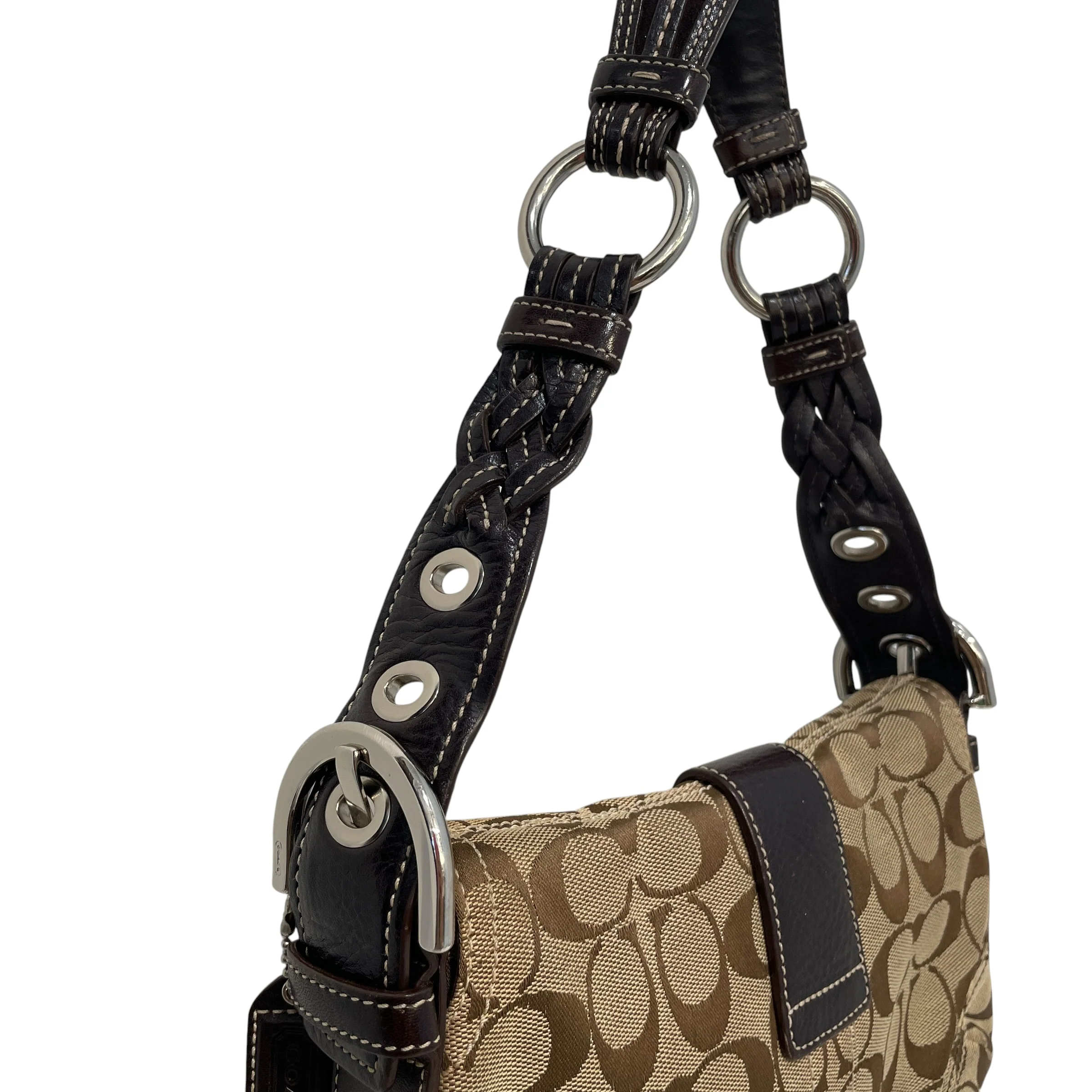 COACH/Hand Bag/Monogram/Cotton/CML/Soho Signature