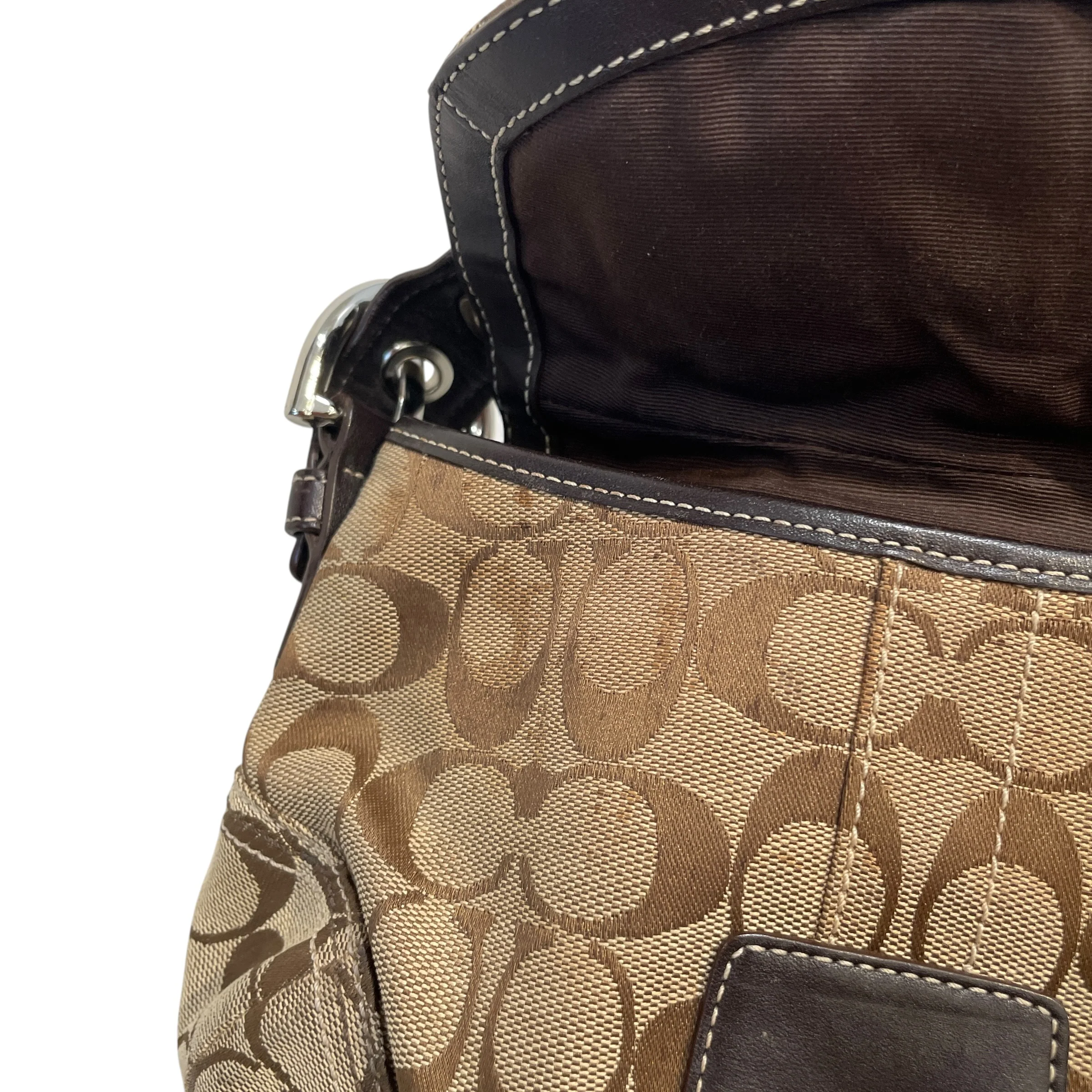 COACH/Hand Bag/Monogram/Cotton/CML/Soho Signature