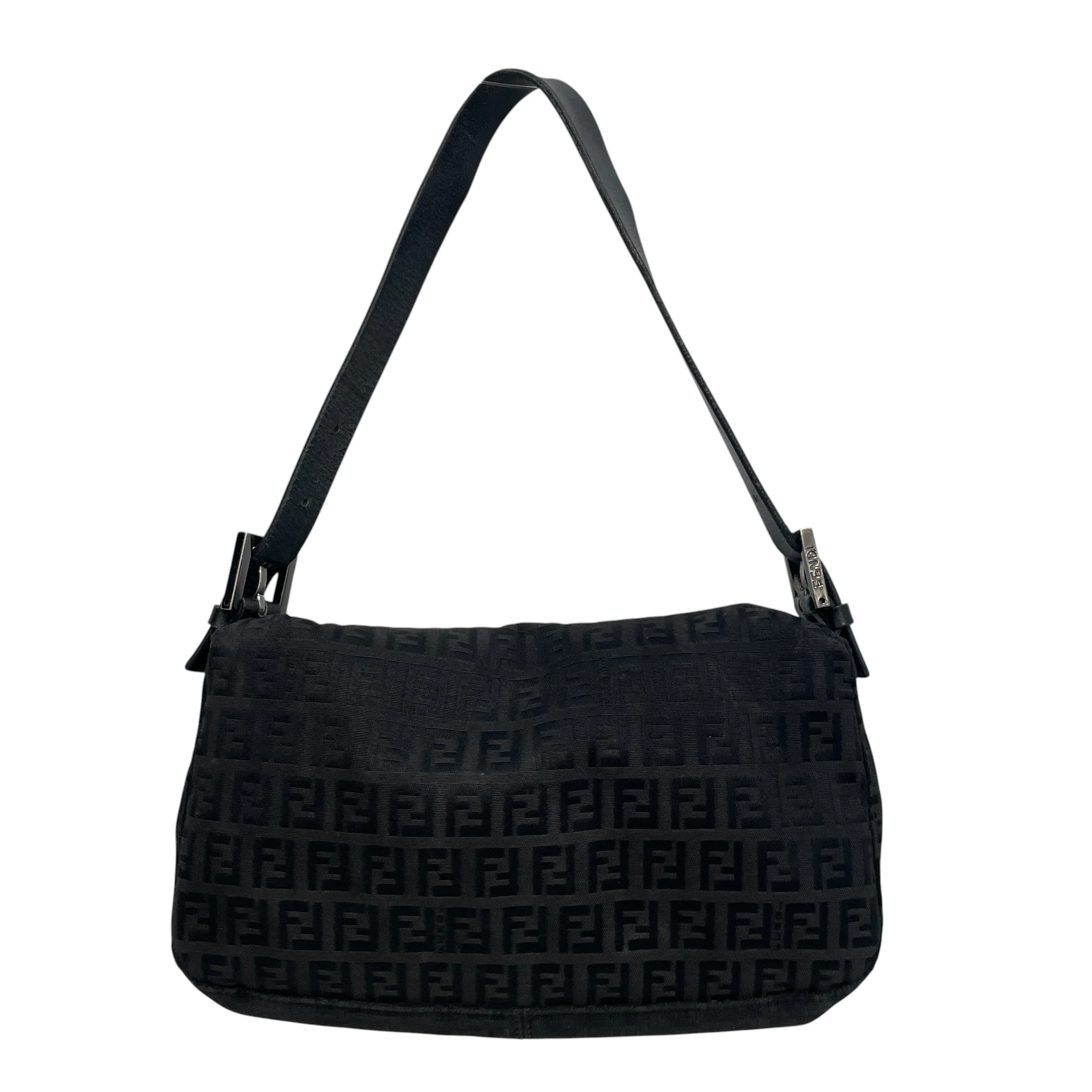 FENDI/Hand Bag/Monogram/Cotton/BLK/Zucchino Baguette