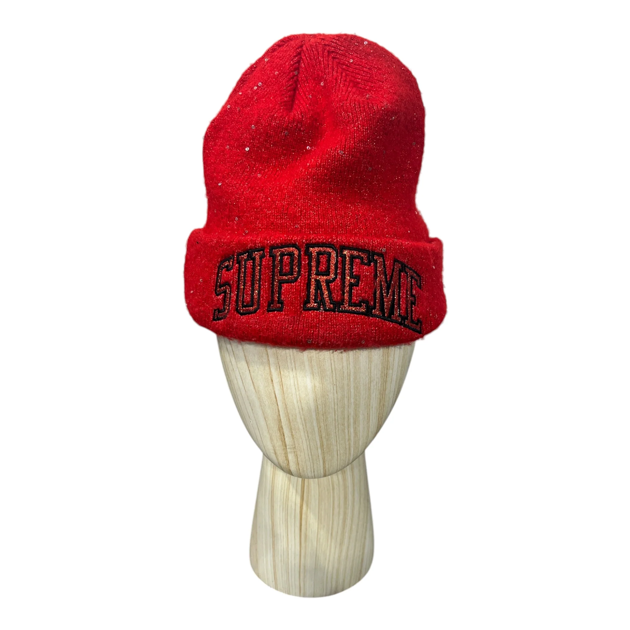 Supreme/Beanie/OS/Cotton/RED/New Era Supreme Matallic