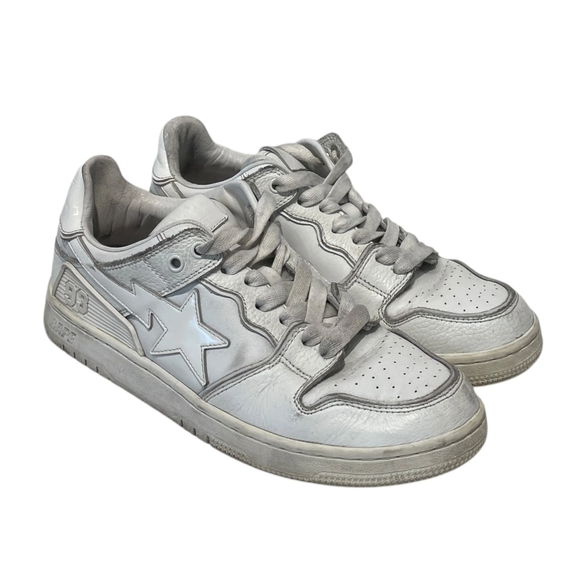 BAPE STA!/Low-Sneakers/US 6/Leather/WHT/STA