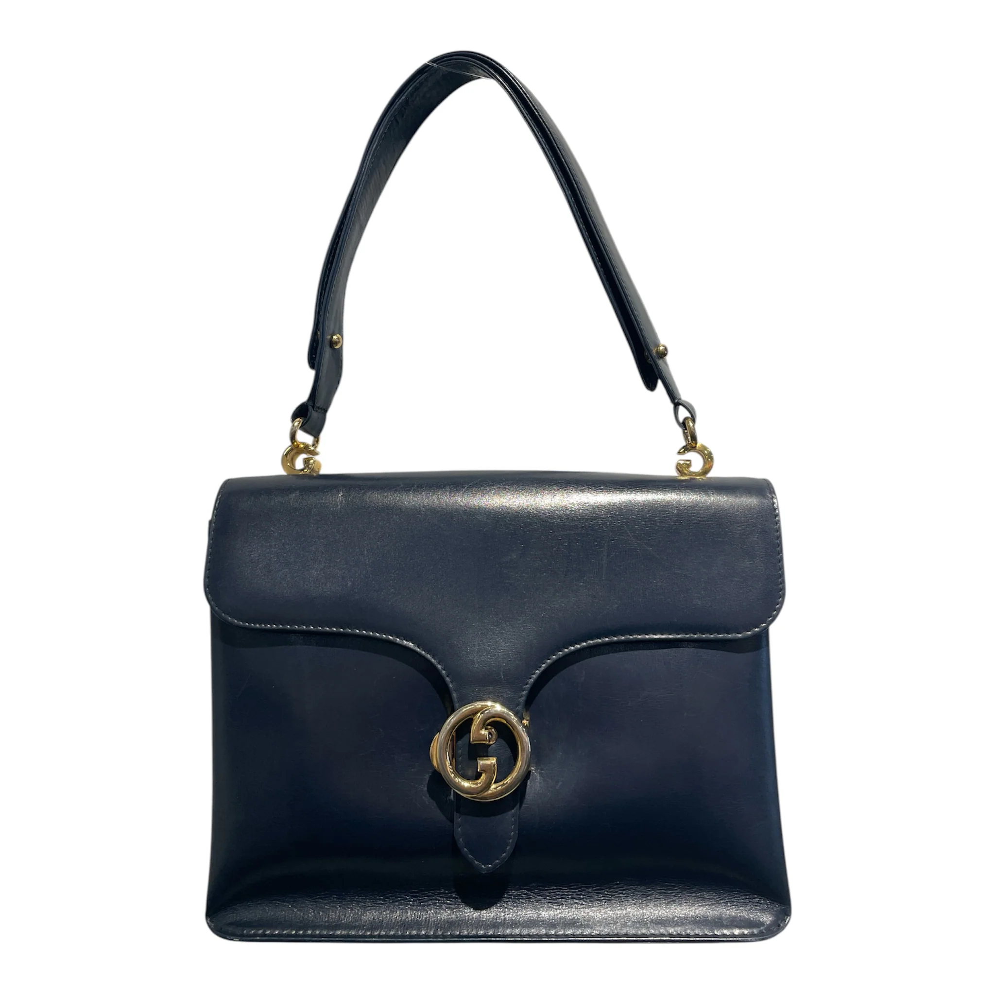 GUCCI/Hand Bag/Leather/BLK/INTERLOCKING G LOCK